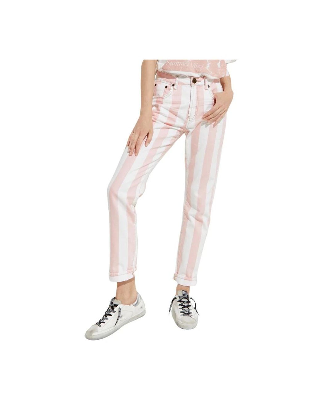 One Teaspoon Pink Slim Fit Jeans