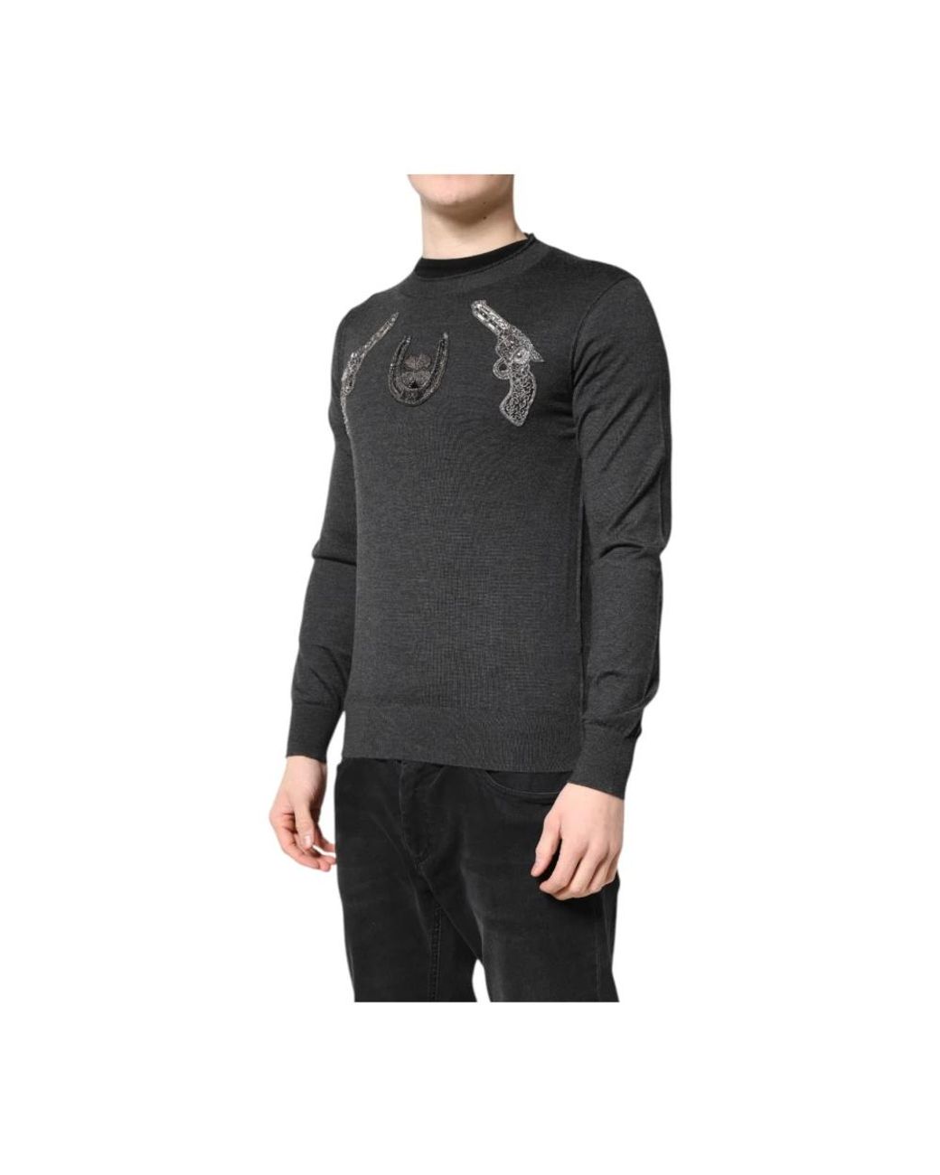 Dolce & Gabbana Black Cashmere Knitwear for men