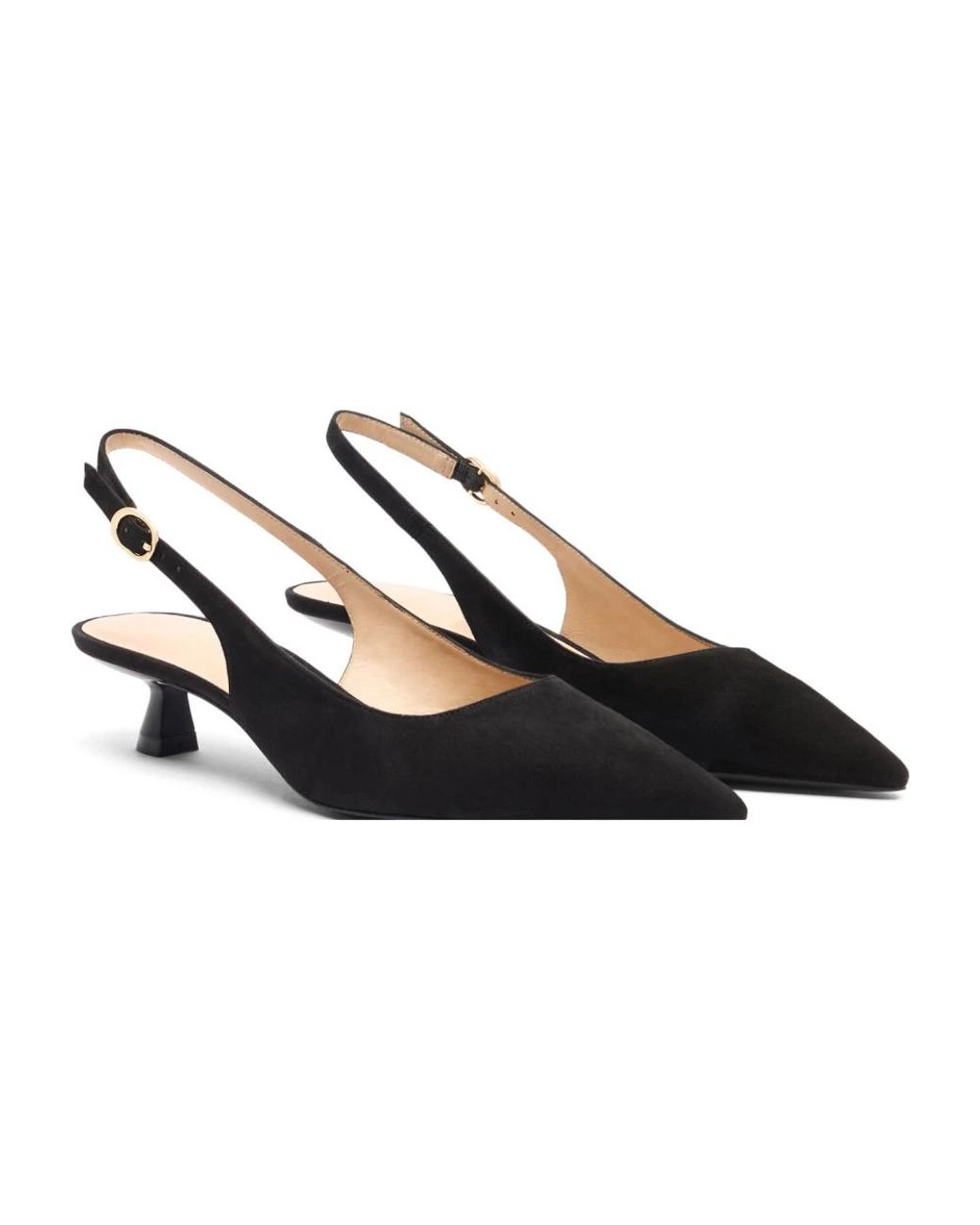 Stuart Weitzman Black Stuart Sculpt Slingback