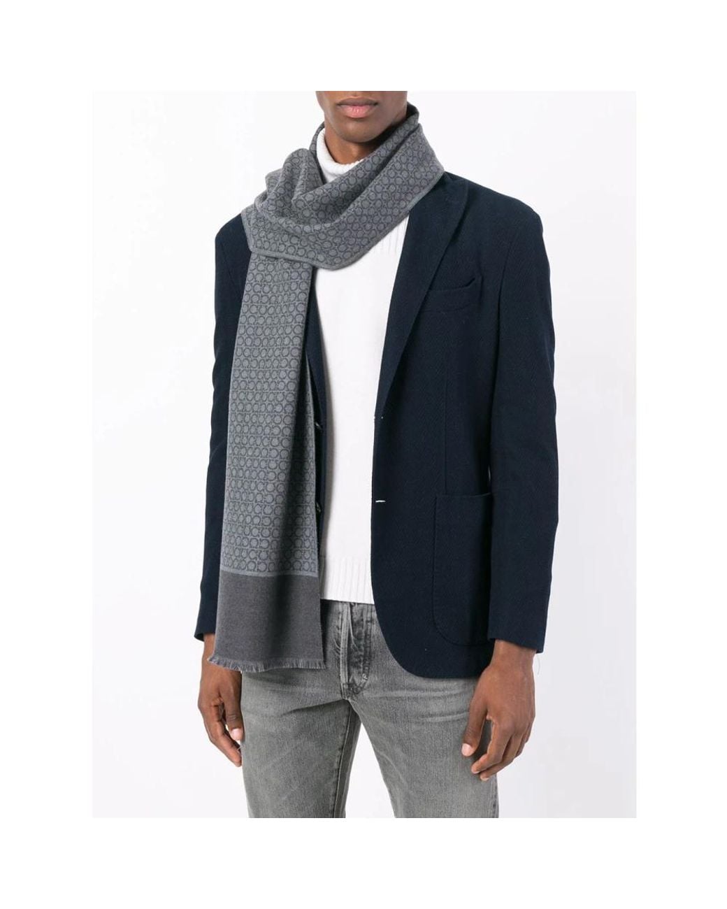 Ferragamo Gray Winter Scarves for men