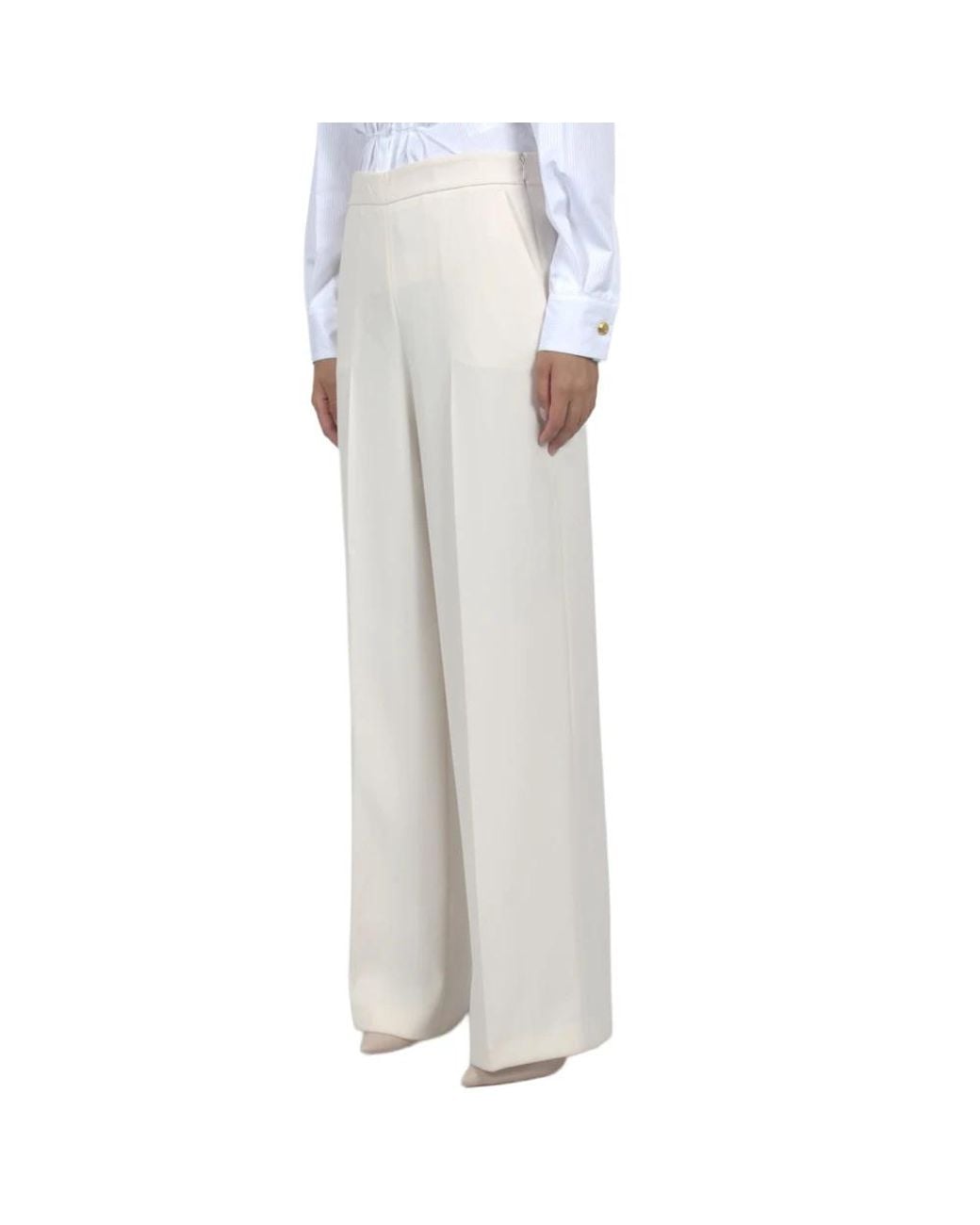 Twinset White Wide Trousers