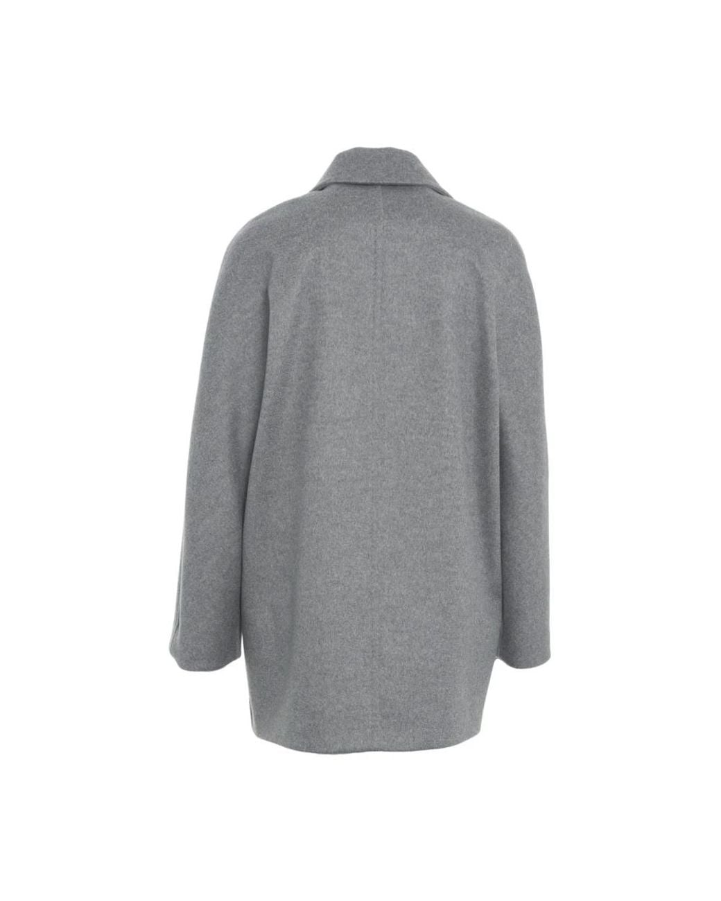 Max Mara Gray Double-Breasted Coats
