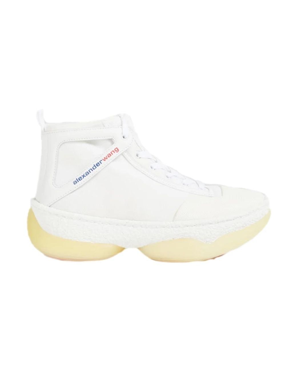 Alexander Wang White A1 Logo Mid-Top Sneakers
