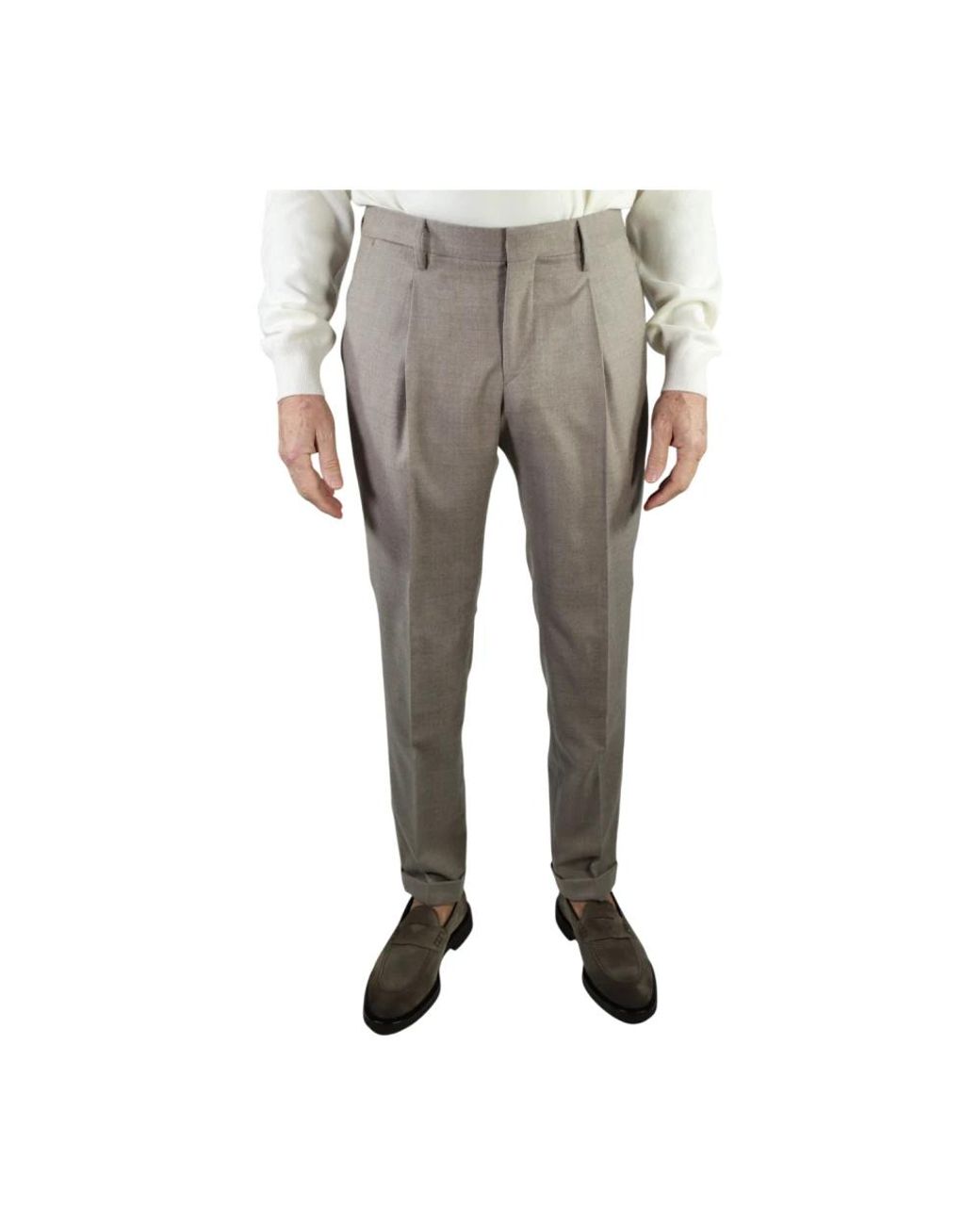 BRIGLIA Gray Suit Trousers for men