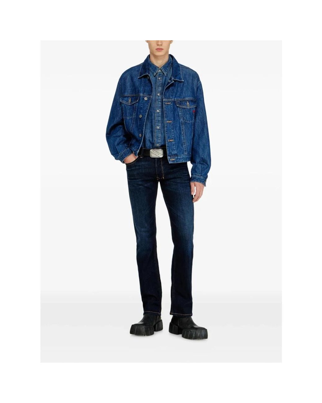 DIESEL Blue Straight Fit Jeans for men