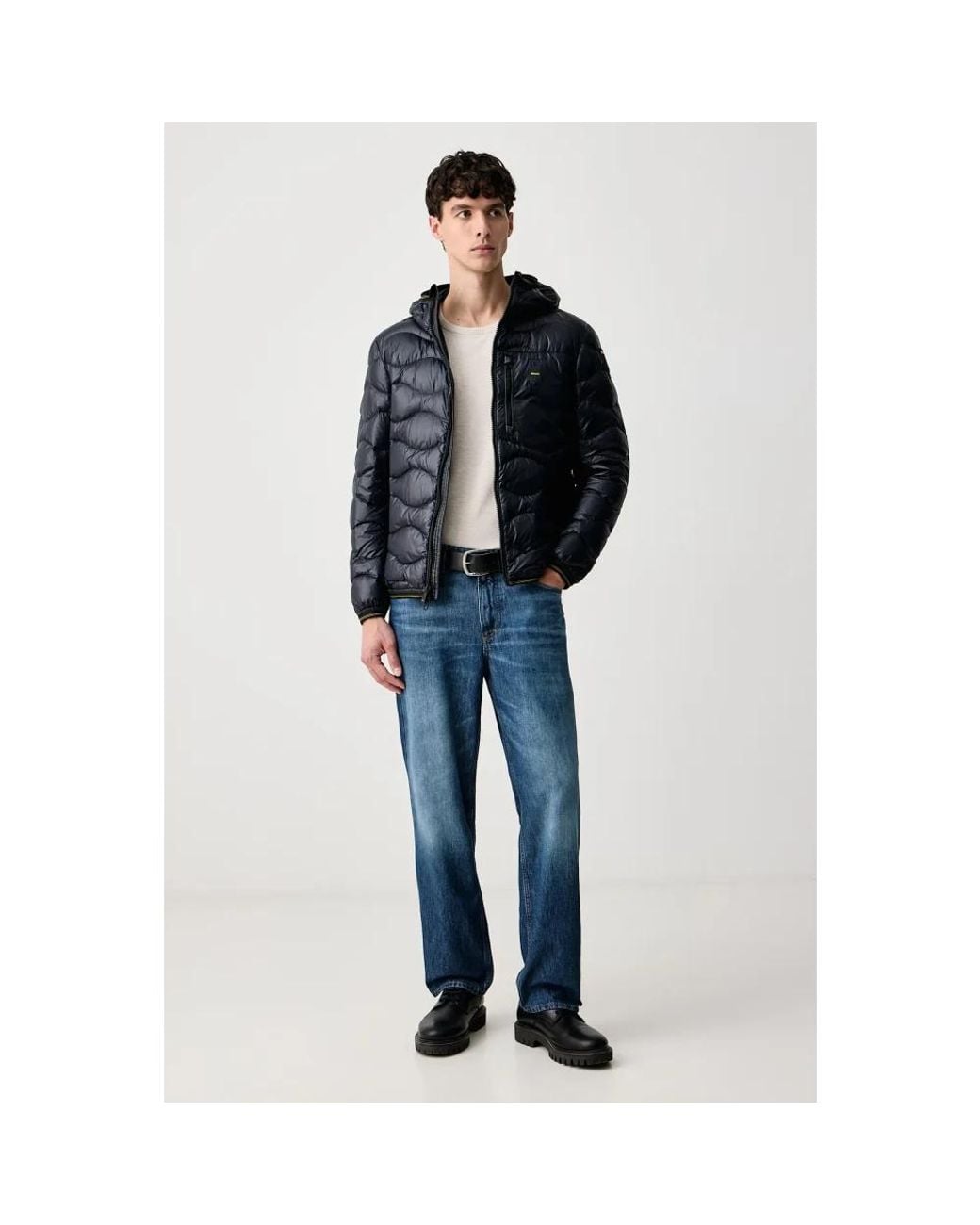 Down Jackets Blauer de hombre de color Black