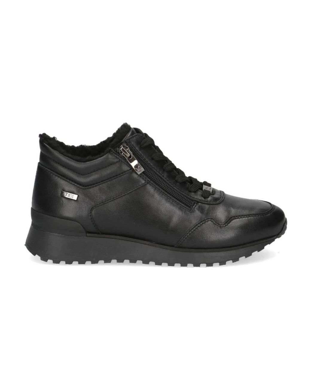 Caprice Black Lace-Up Boots