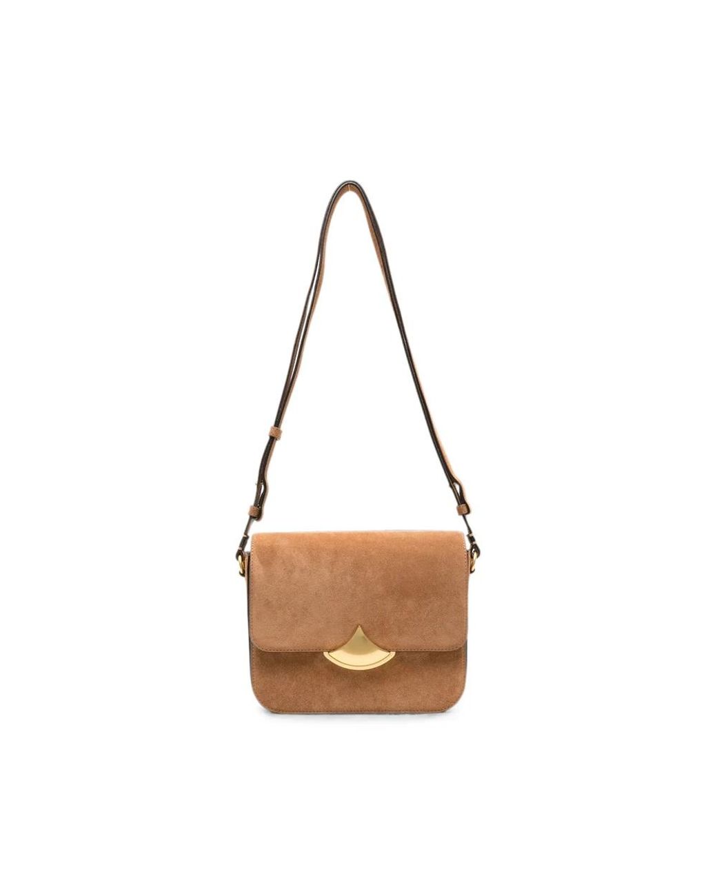 Sessun Brown Tone Hardware Crossbody Bag