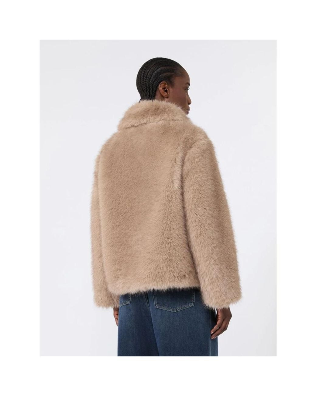 Max Mara Brown Faux Fur & Shearling Jackets