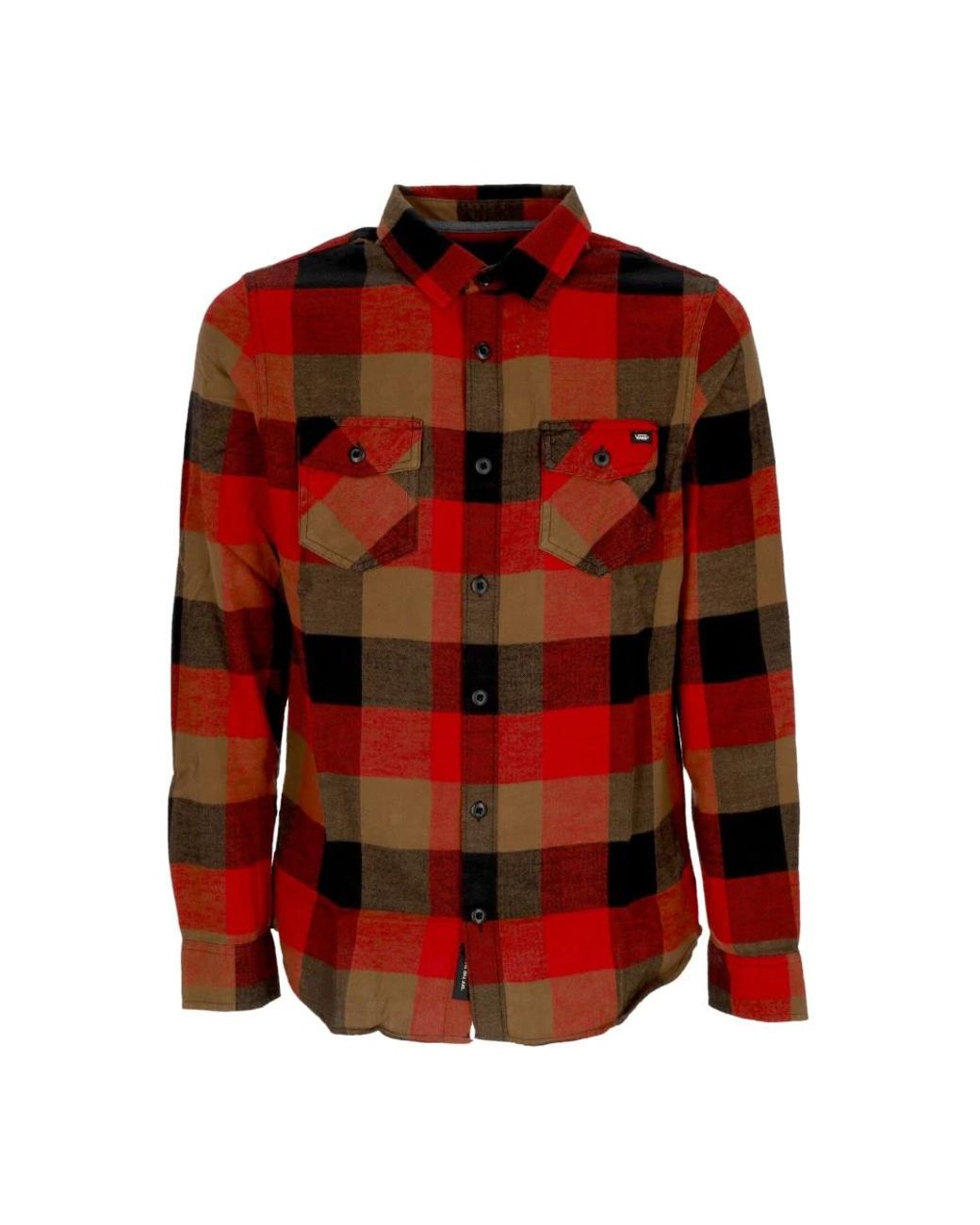 Vans Red Long Sleeve Shirt Box Flannel Shirt for men