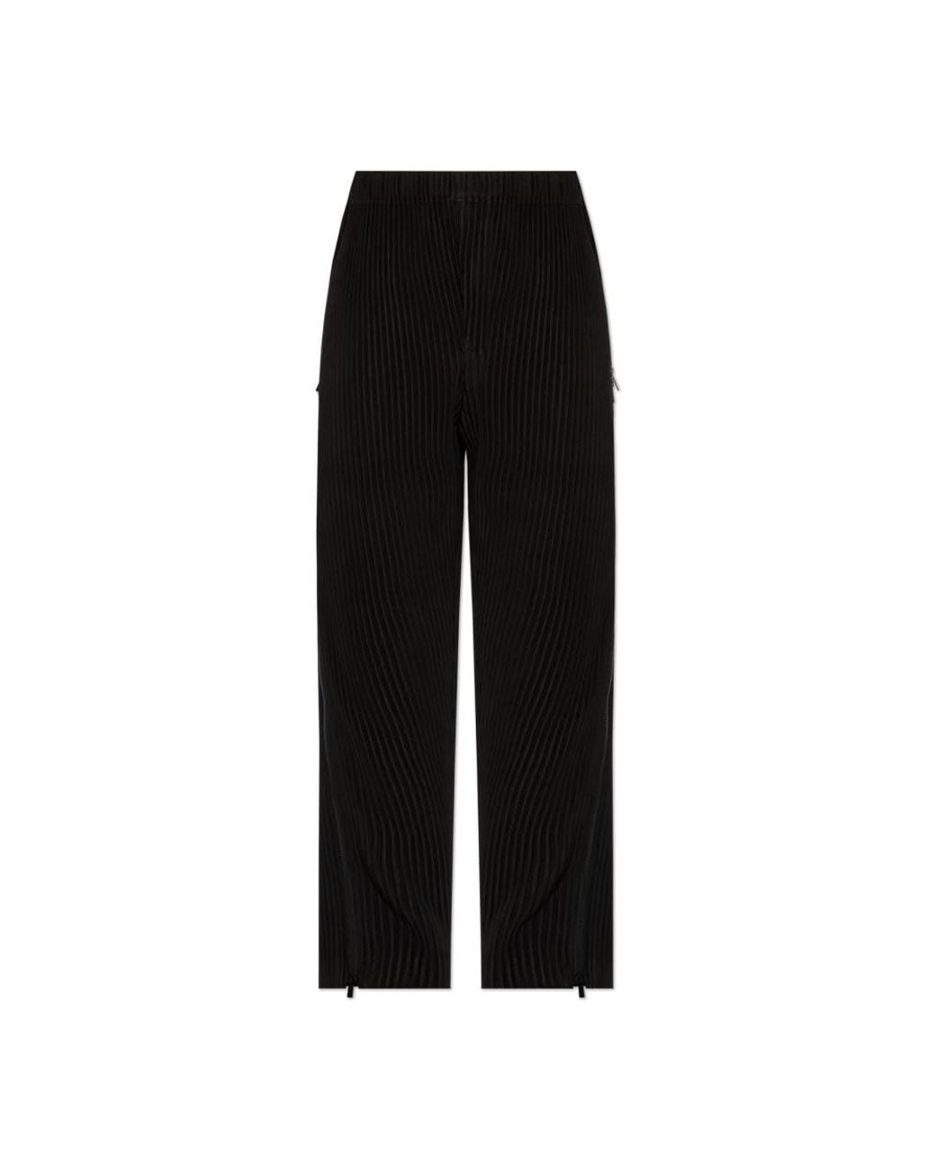 Issey Miyake Black Straight Trousers for men
