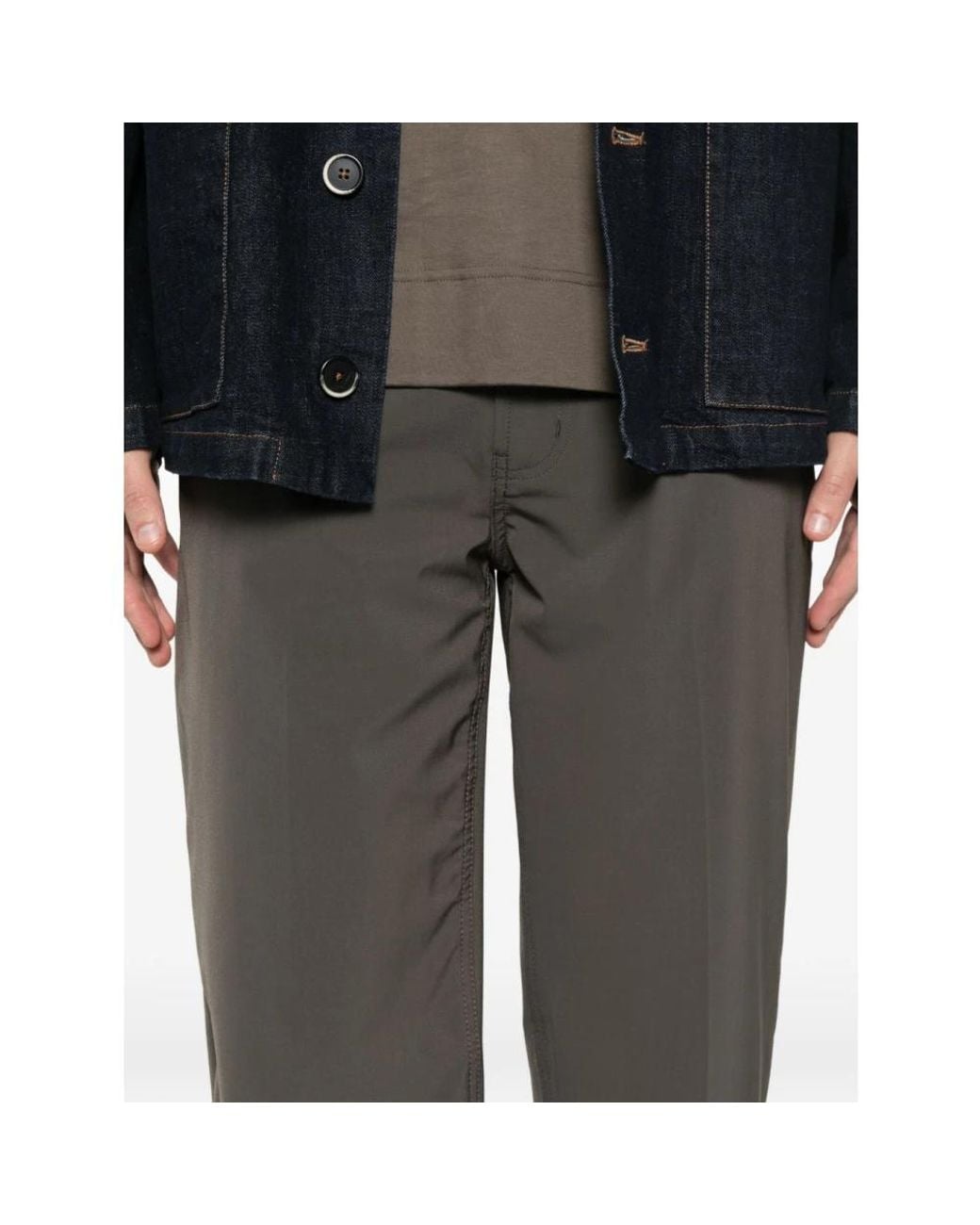Emporio Armani Gray Straight Trousers for men