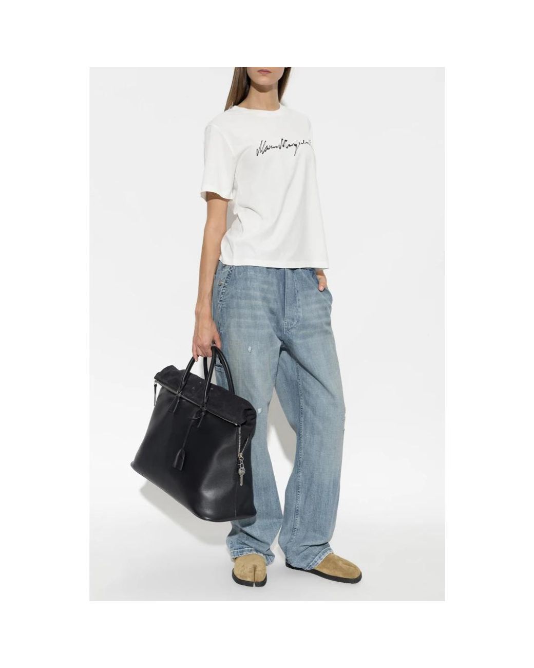 MM6 by Maison Margiela White T-Shirts