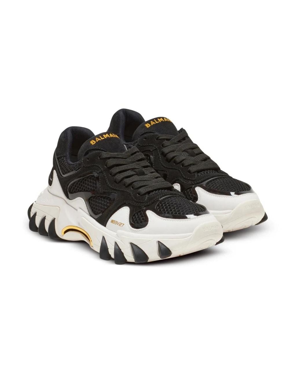 Balmain Black Logo Leather Sneakers
