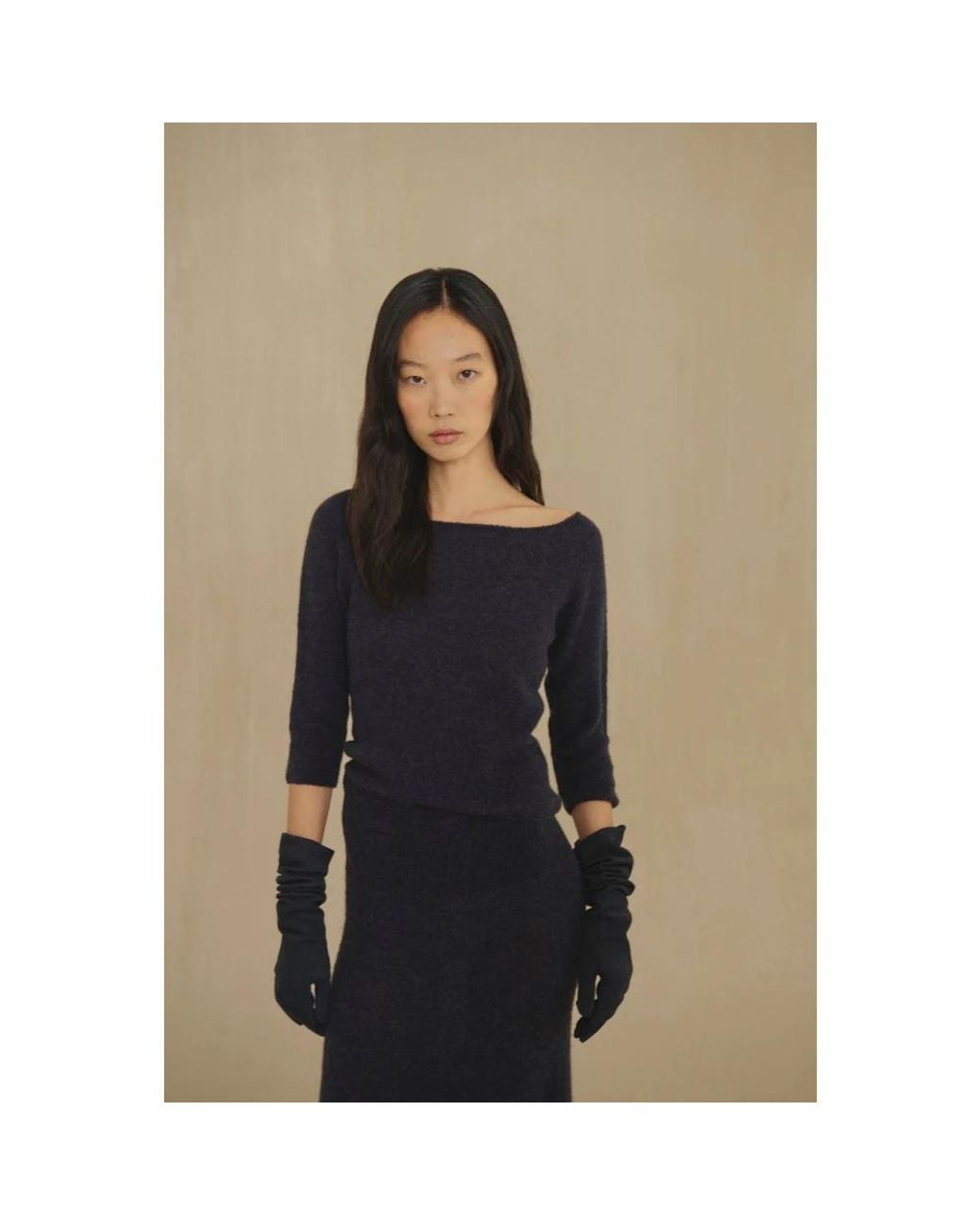 Cortana Black Round-Neck Knitwear