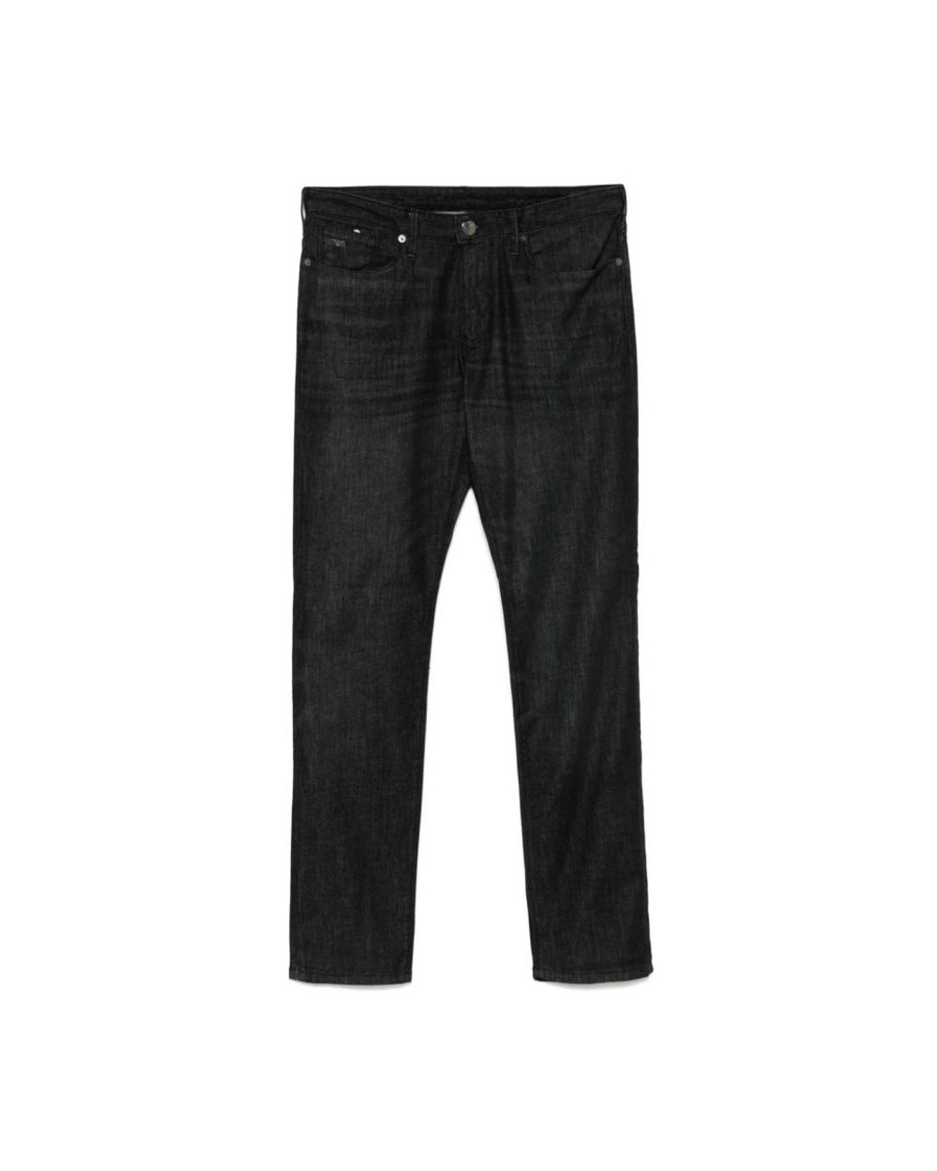 Emporio Armani Black Straight Fit Jeans for men