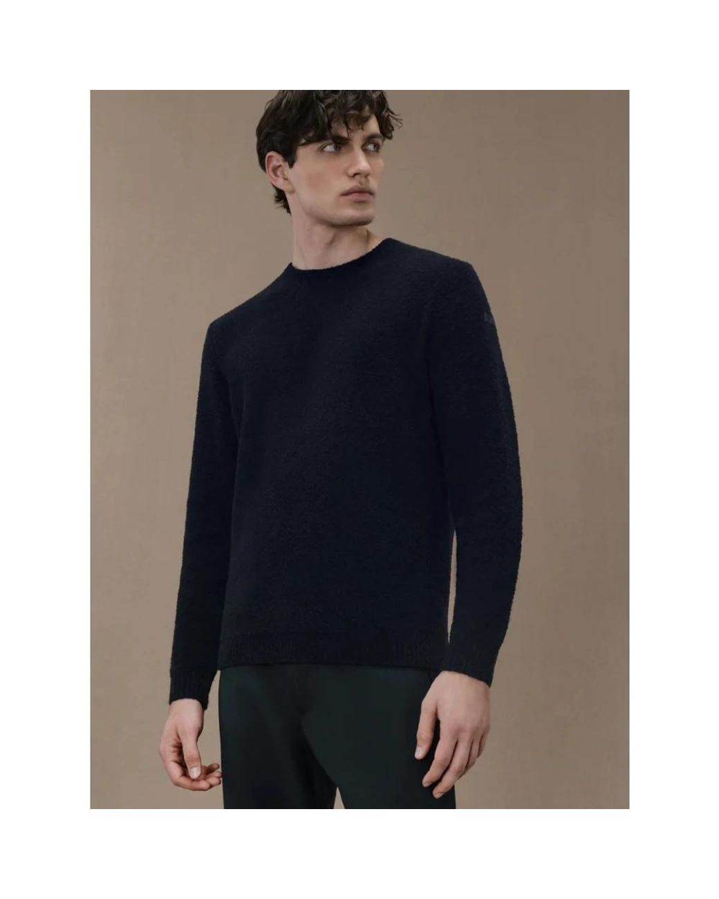 Rrd Bouclé Rundhalspullover in Black für Herren