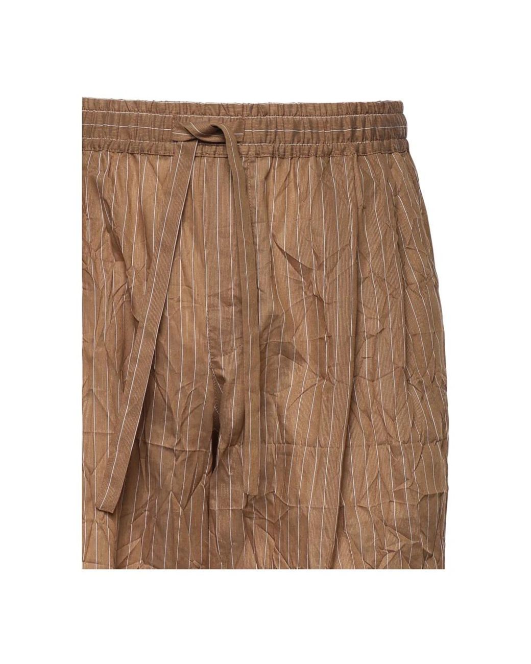 Dolce & Gabbana Brown Pantalon Vanity En Tissu Rayé Et Froissé for men