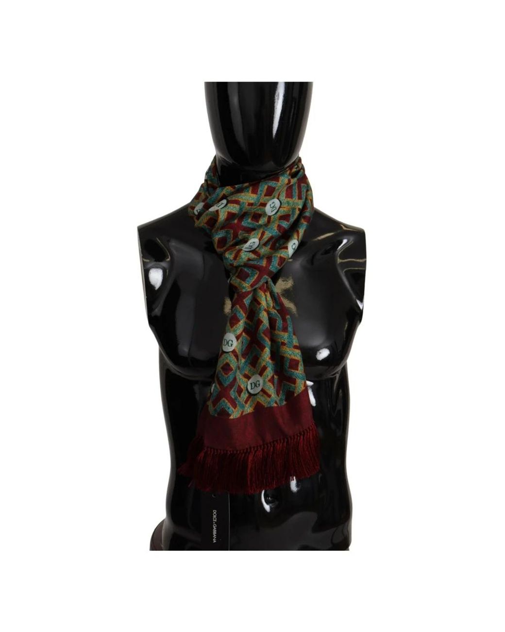 Dolce & Gabbana Green Silk Scarves for men