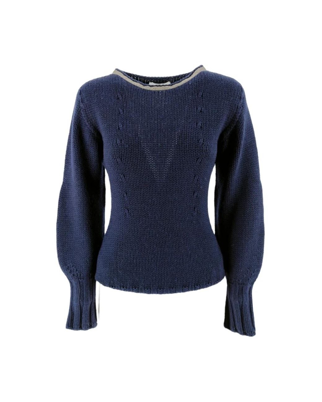 Fabiana Filippi Blue Round-Neck Knitwear