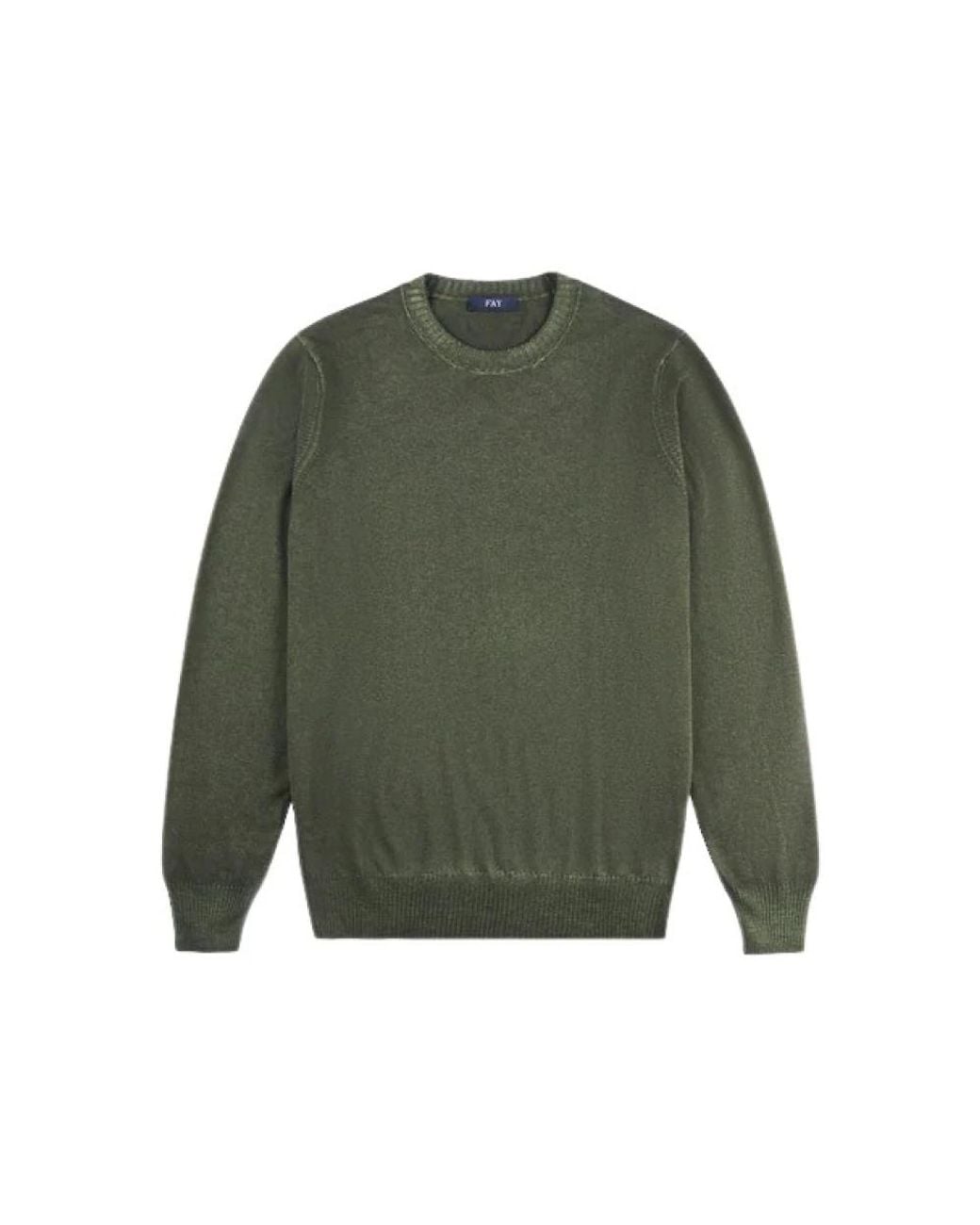 Fay Green Round-Neck Knitwear for men
