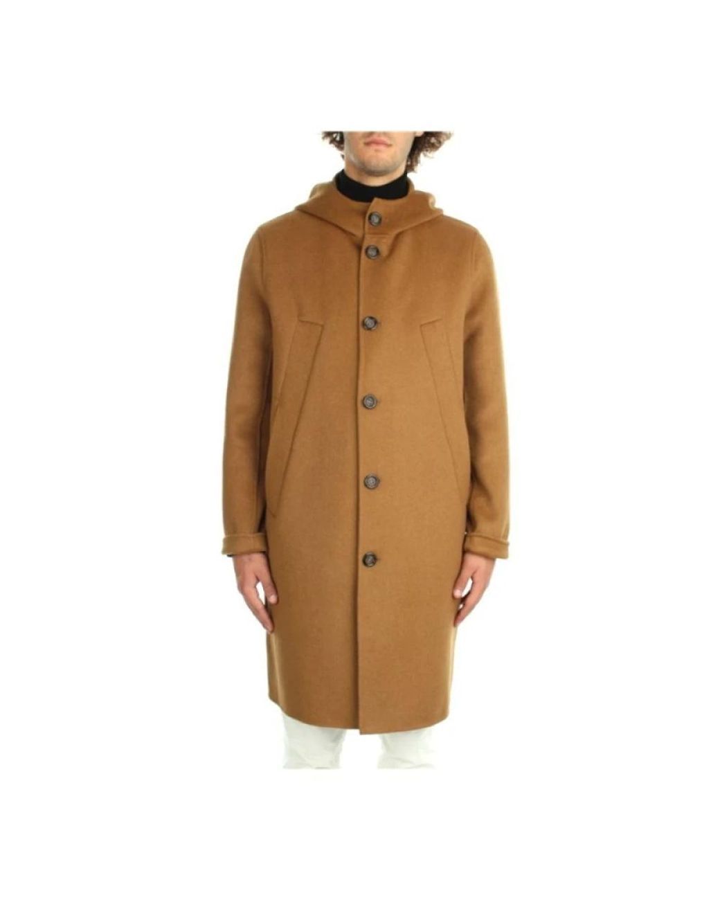 Paolo Pecora Jassen ,Bruin ,Wol Elegante Wollen Jas Nocciola in het Brown voor heren