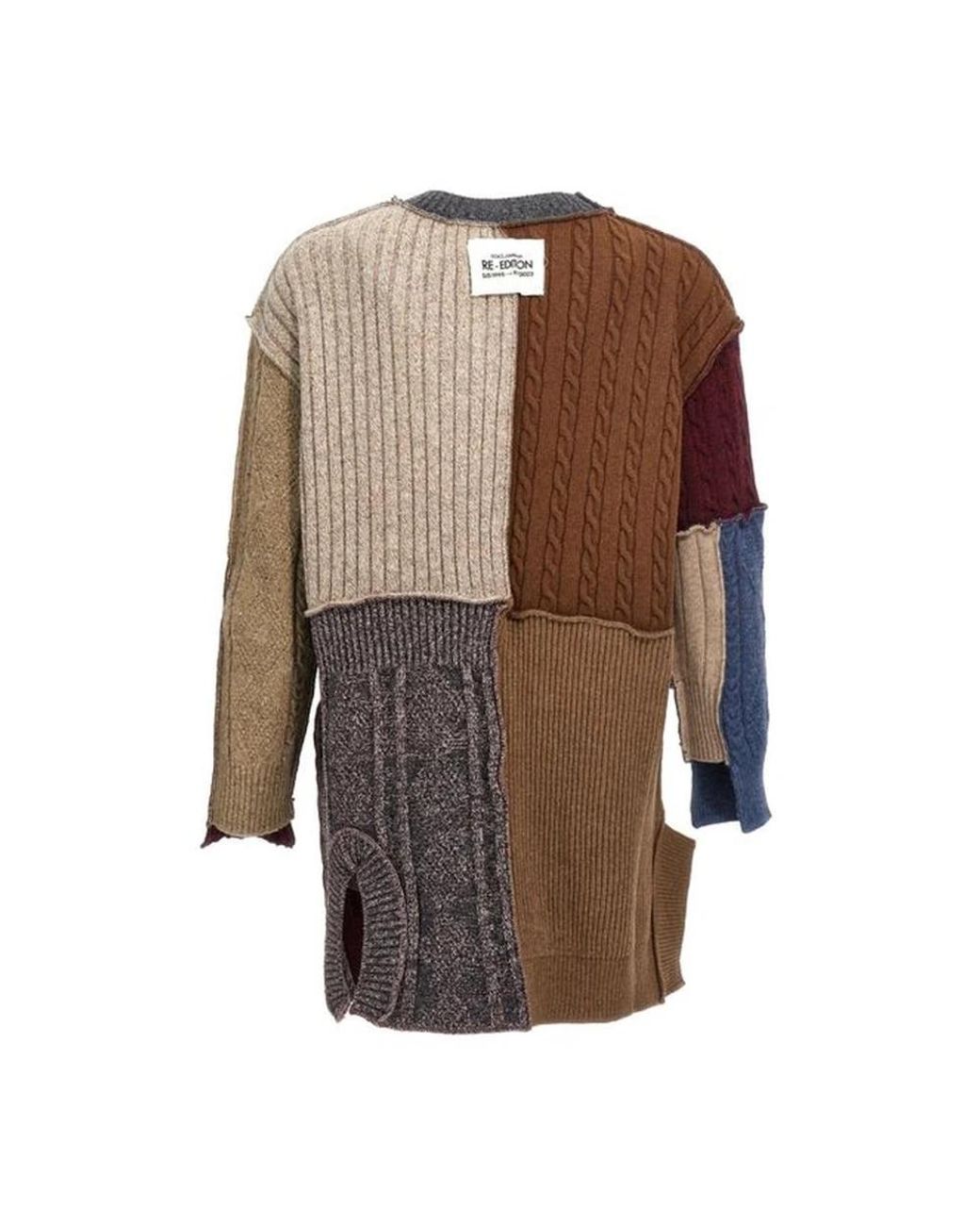 Dolce & Gabbana Patchwork Strickjacke in Brown für Herren