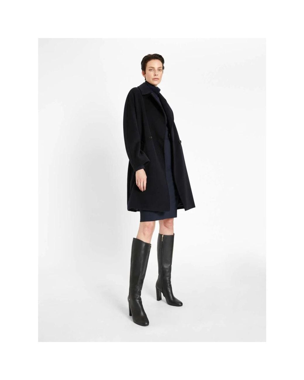 Double-Breasted Coats Max Mara de color Black