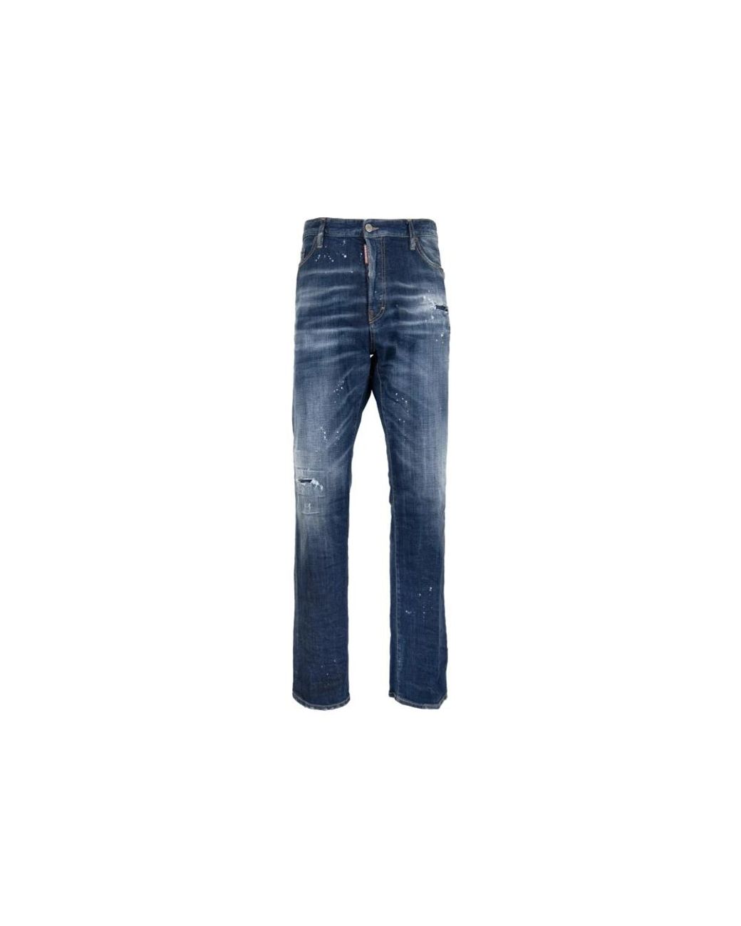 DSquared² Jeans ,Blauw ,Katoen Herenknoopjeans Met Leren Patch in het Blue voor heren