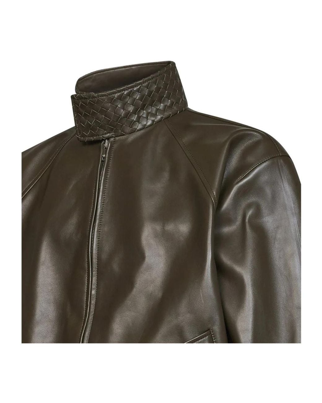 Bottega Veneta Green Leather Jackets for men