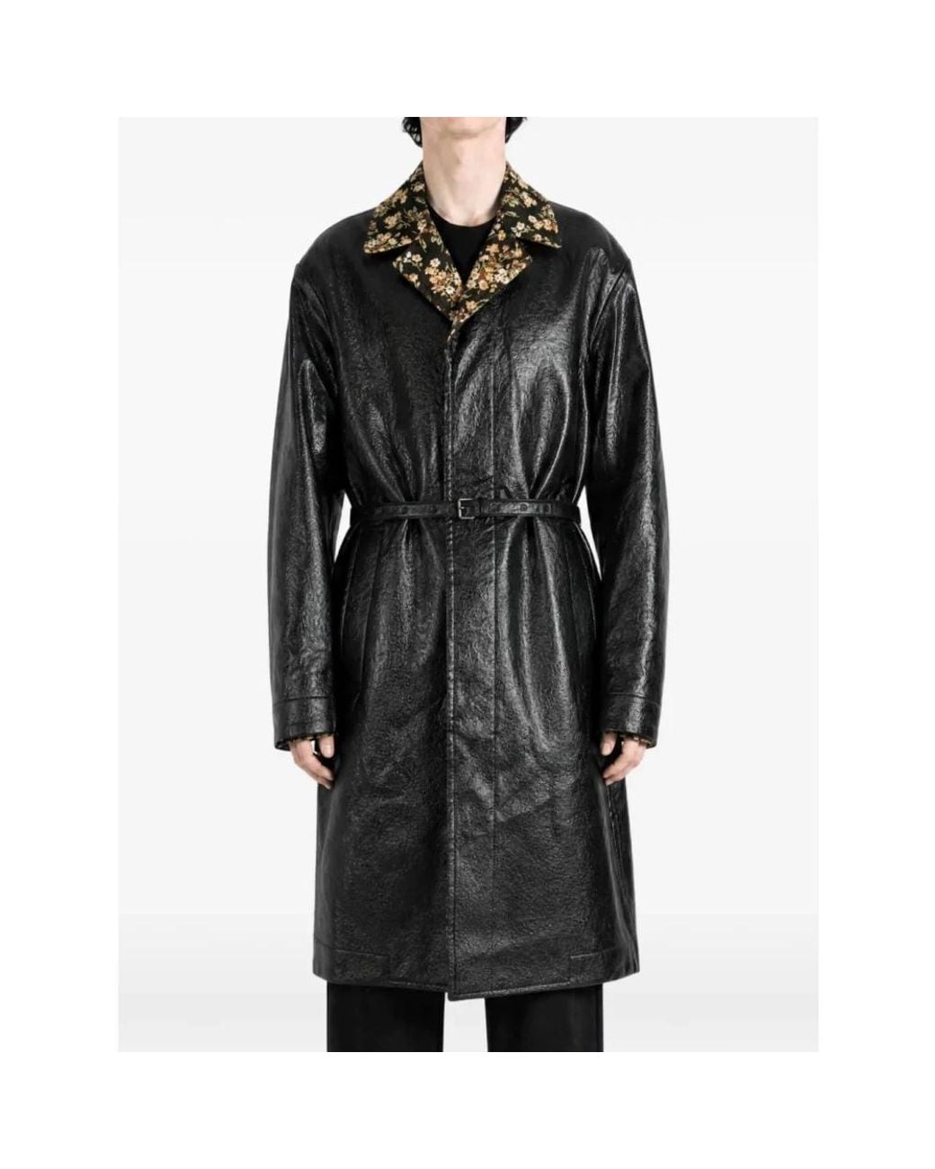 Dries Van Noten Black Belted Coats for men