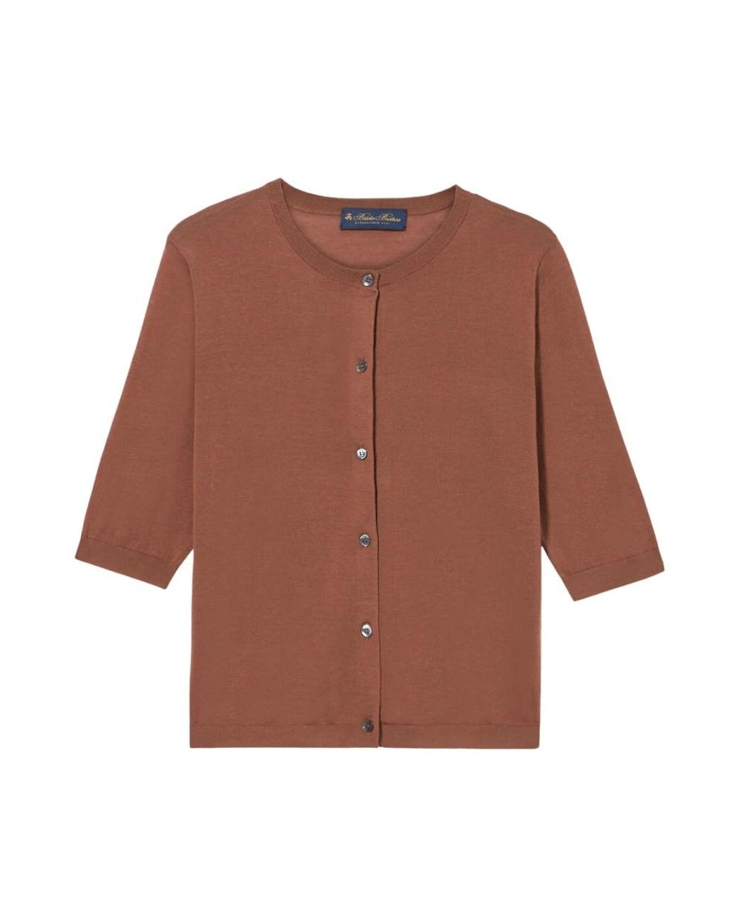 Brooks Brothers Truien & Vesten ,Bruin ,Katoen Zijdenmix Cardigan in het Brown