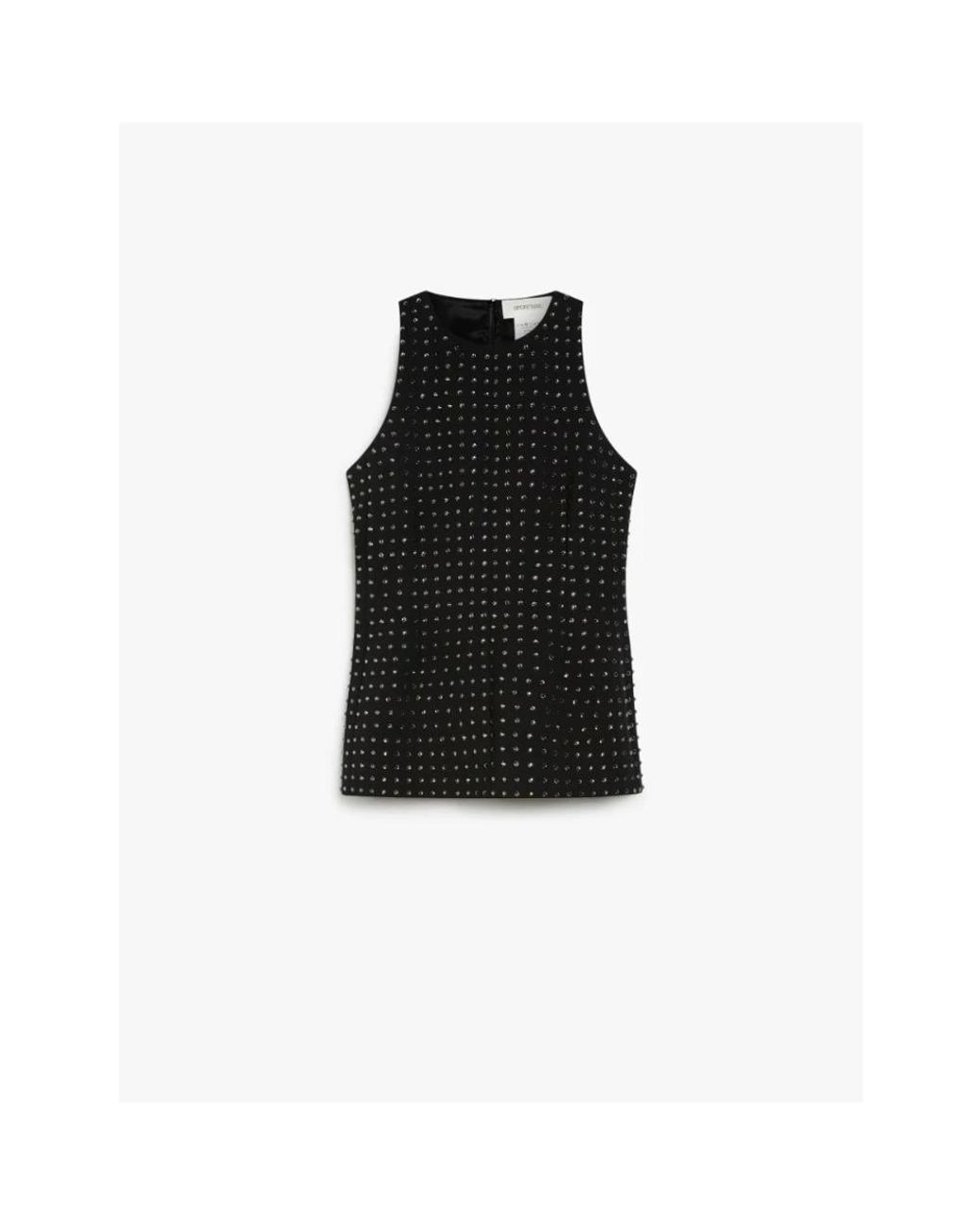 Sportmax Black Sleeveless Tops