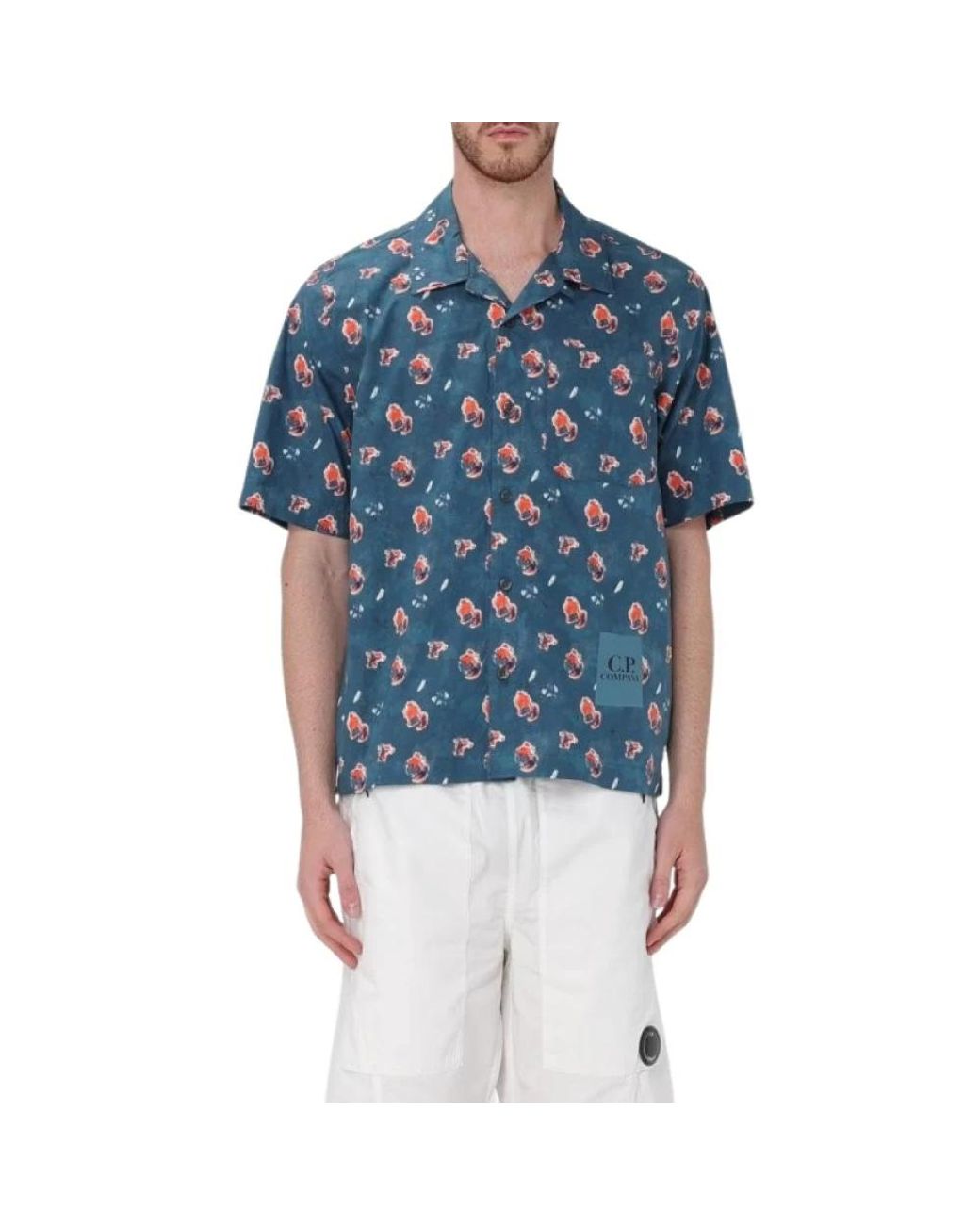 C P Company Blue Short Sleeve Shirts for men
