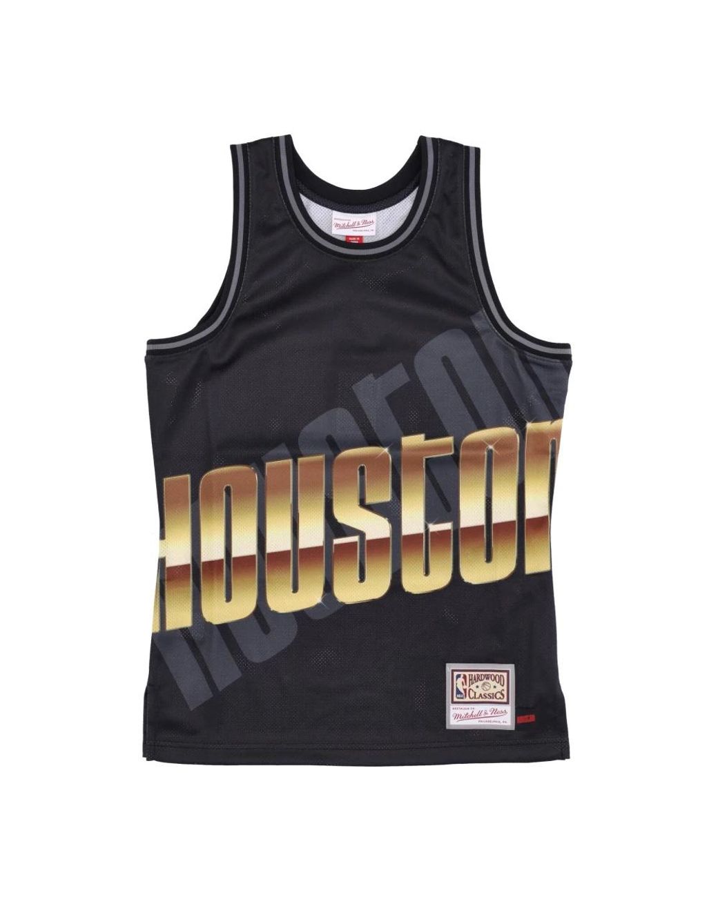 Mitchell & Ness Fitness ,Veelkleurig ,Polyester Houston Rockets Basketbal Tanktop in het Black voor heren