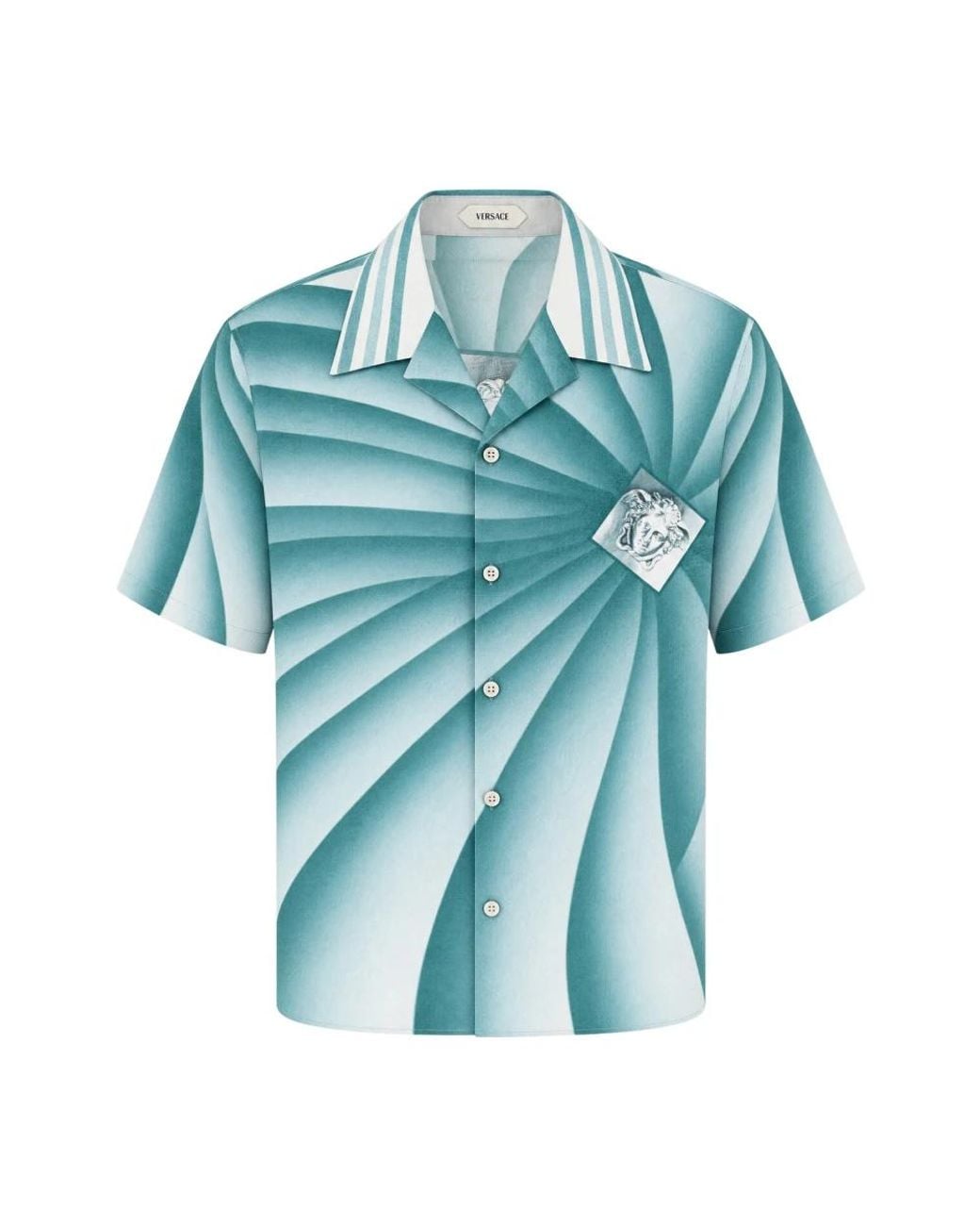 Versace Blue Short Sleeve Shirts for men