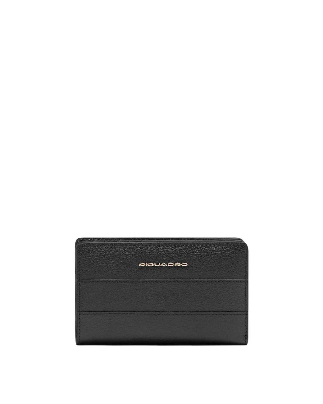Piquadro Accessoires ,Zwart ,Leer Patricia Bifold Portemonnee in het Black