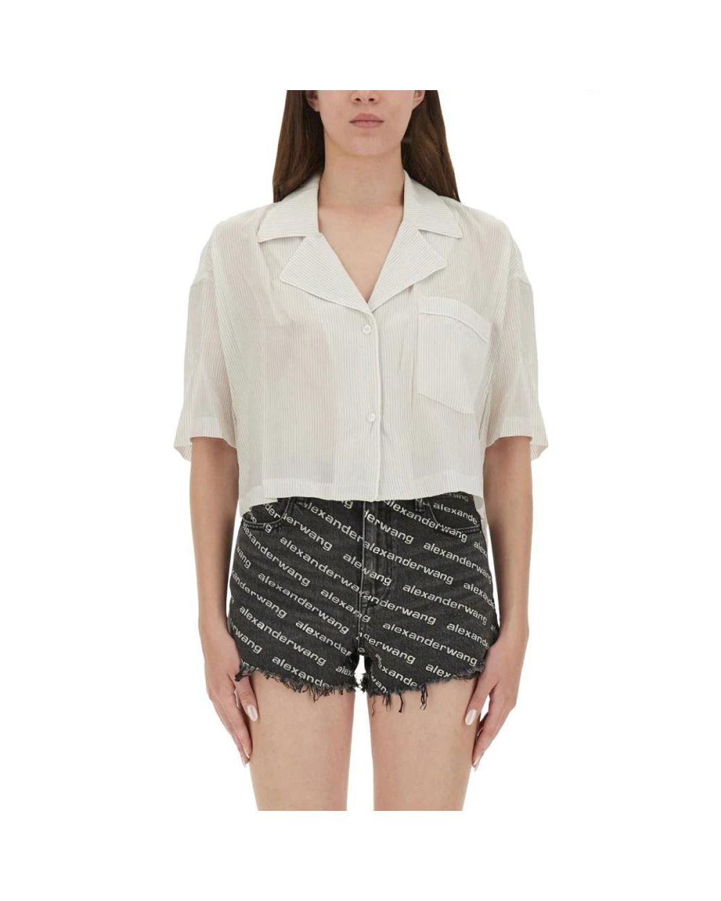T By Alexander Wang Gray Shirts