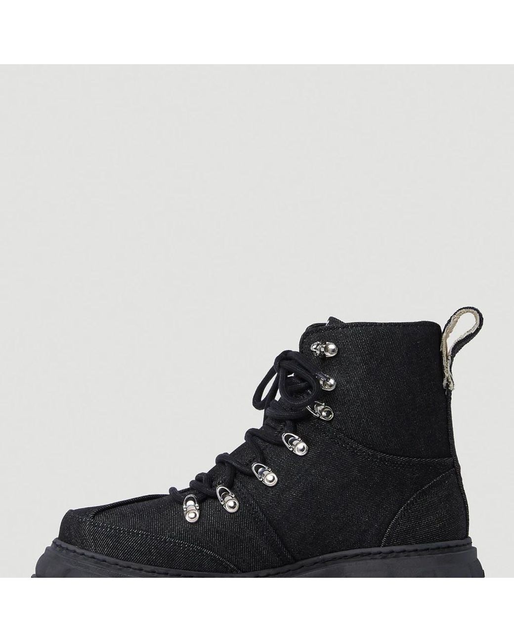 Viron Black Lace-Up Boots