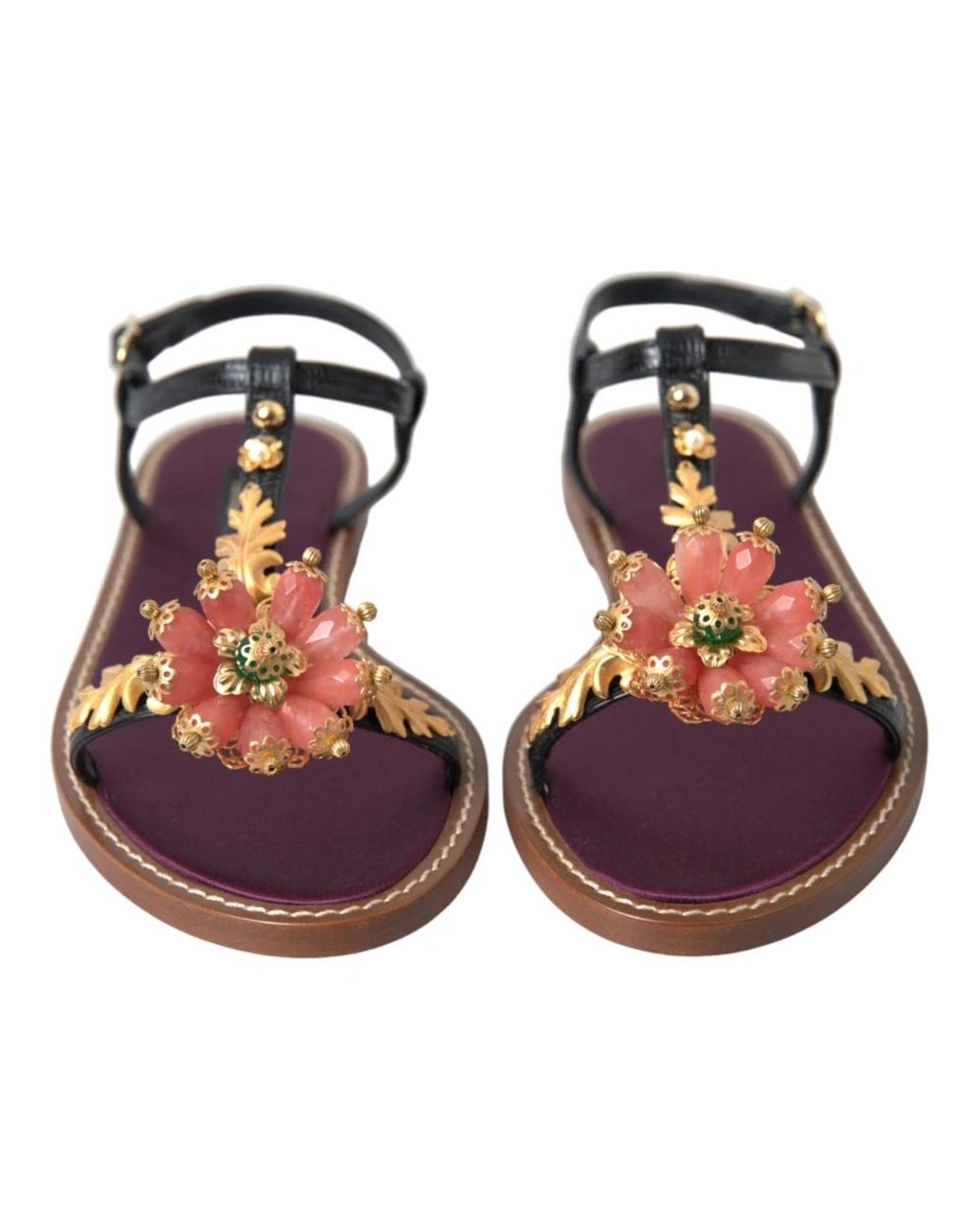 Dolce & Gabbana Brown Flat Sandals
