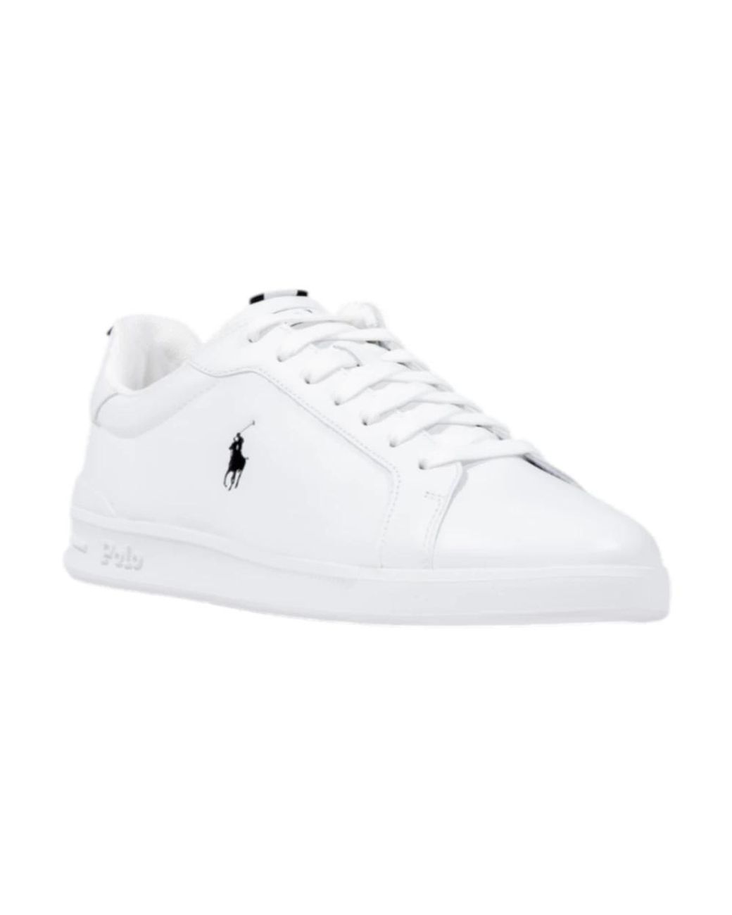Ralph Lauren White Leather Low Top Sneakers for men