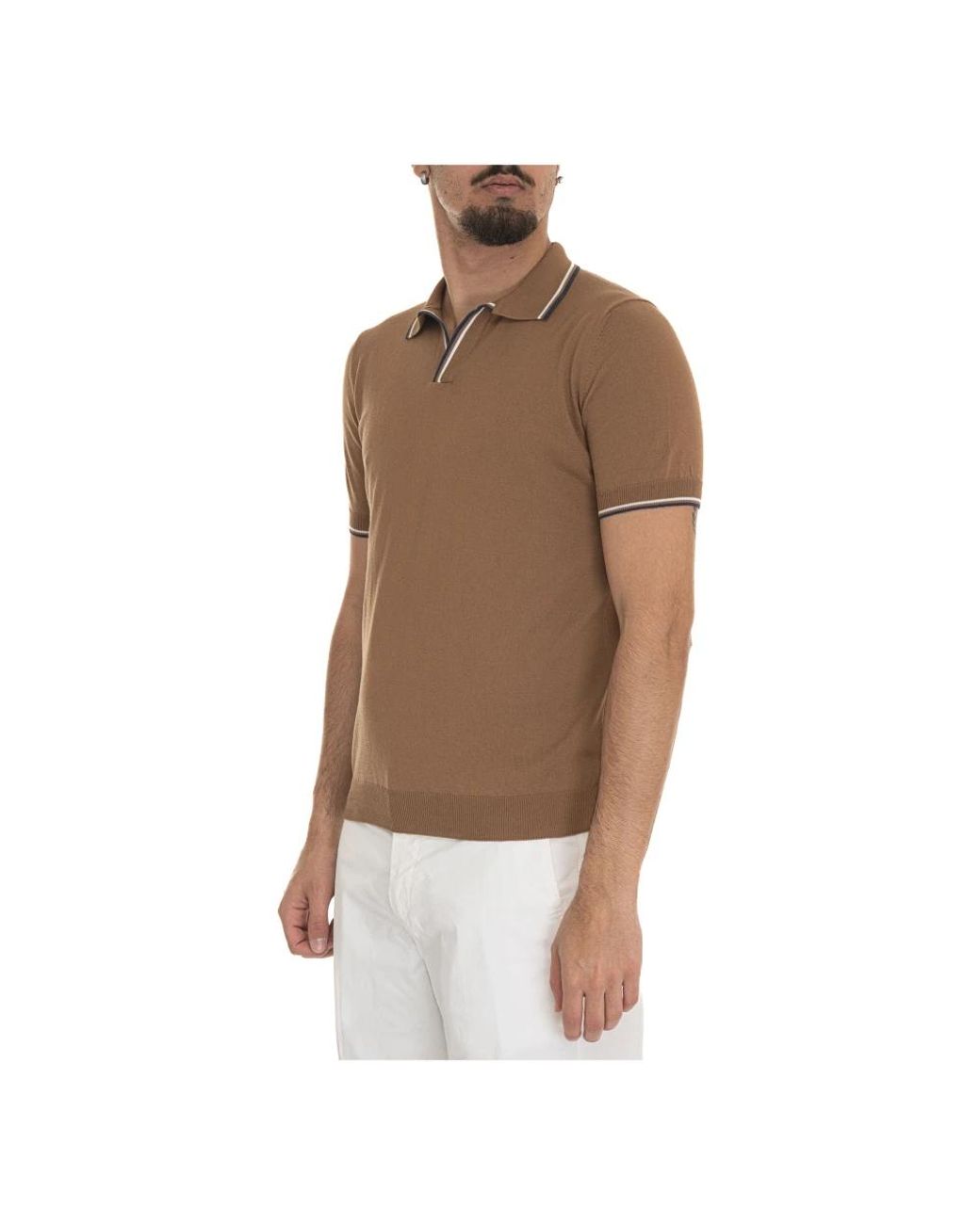 Gran Sasso Brown V-Neck Knitwear for men