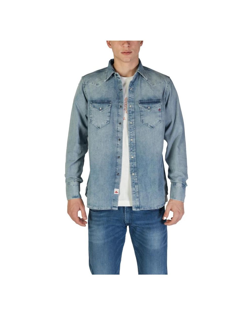 Replay Blue Denim Jackets for men