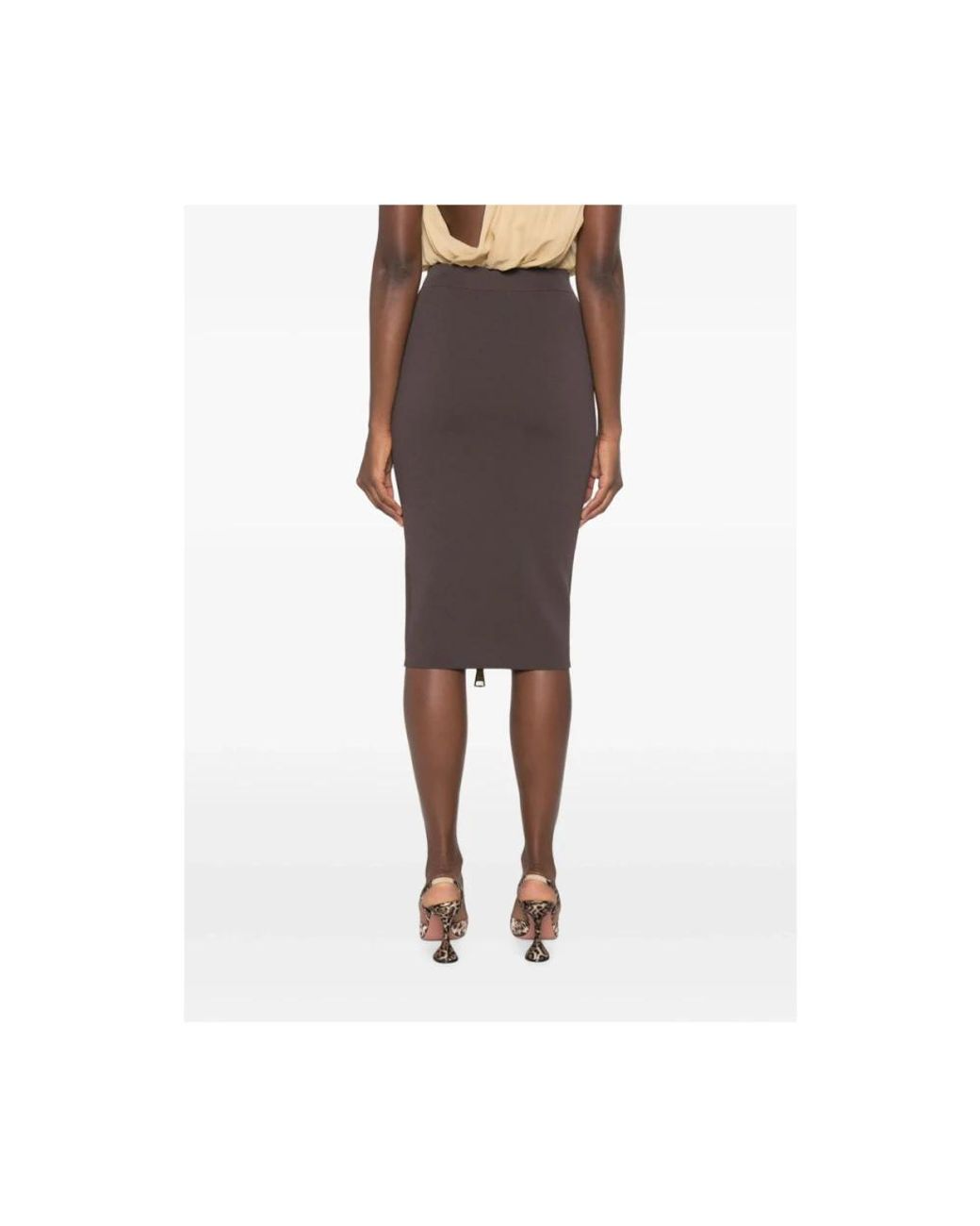 Elisabetta Franchi Brown Pencil Skirts