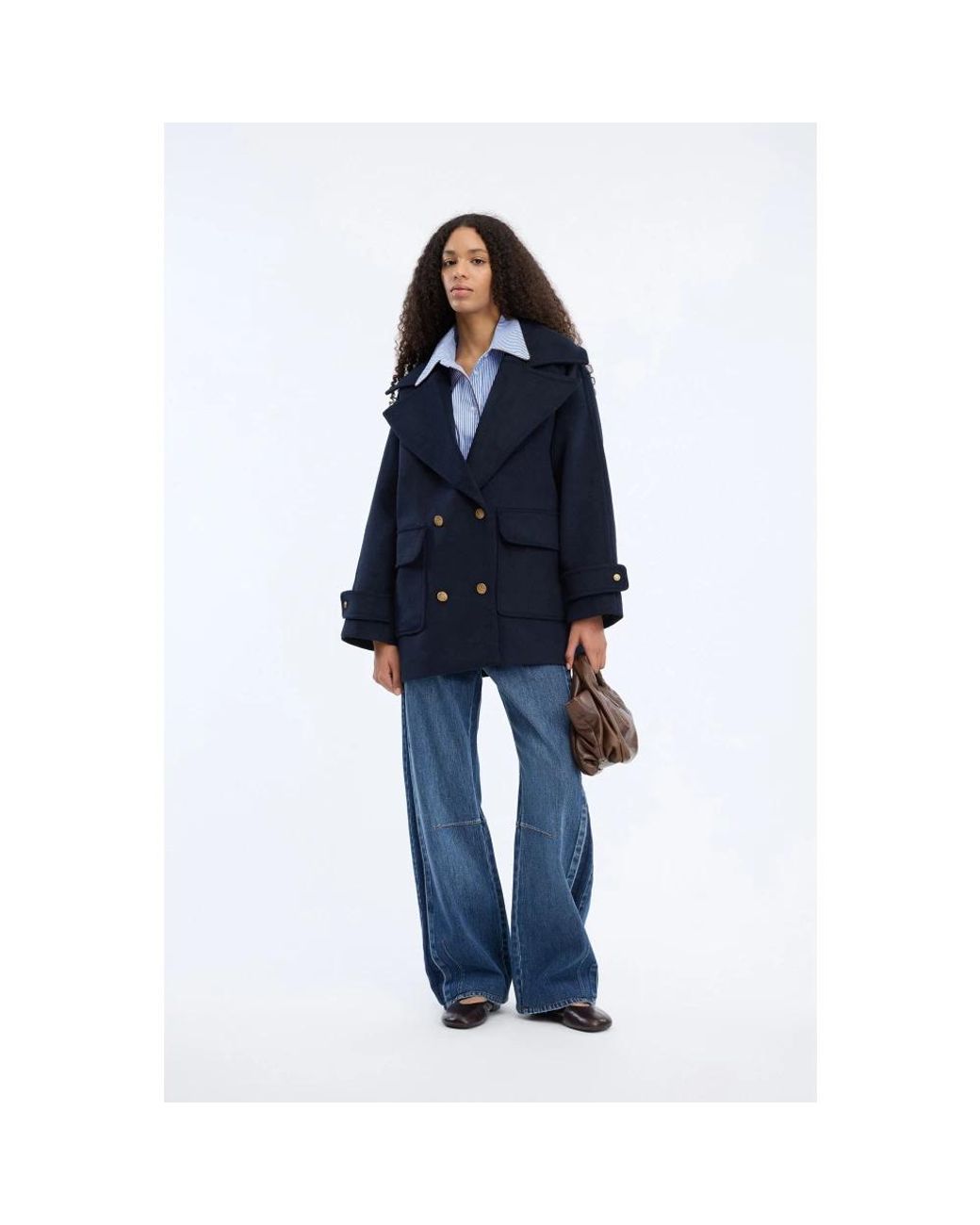 Munthe Blue Double-Breasted Coats