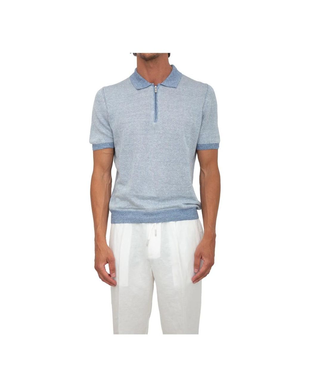 Gran Sasso Blue Polo Shirts for men