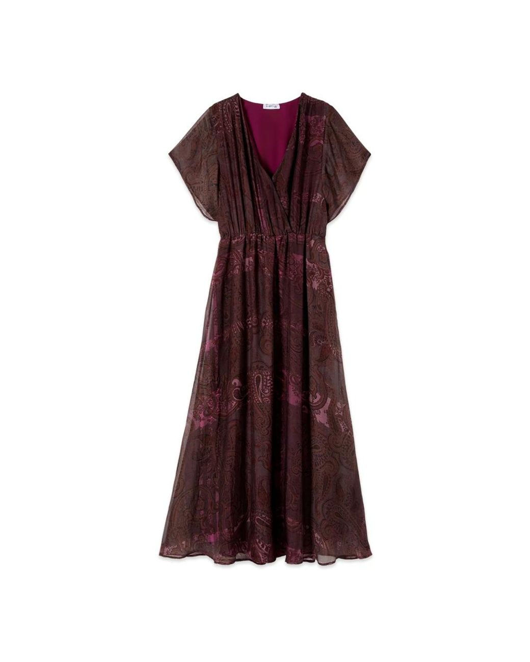 Oltre Kleedjes ,Bruin ,Polyester Flare Jurk in het Red