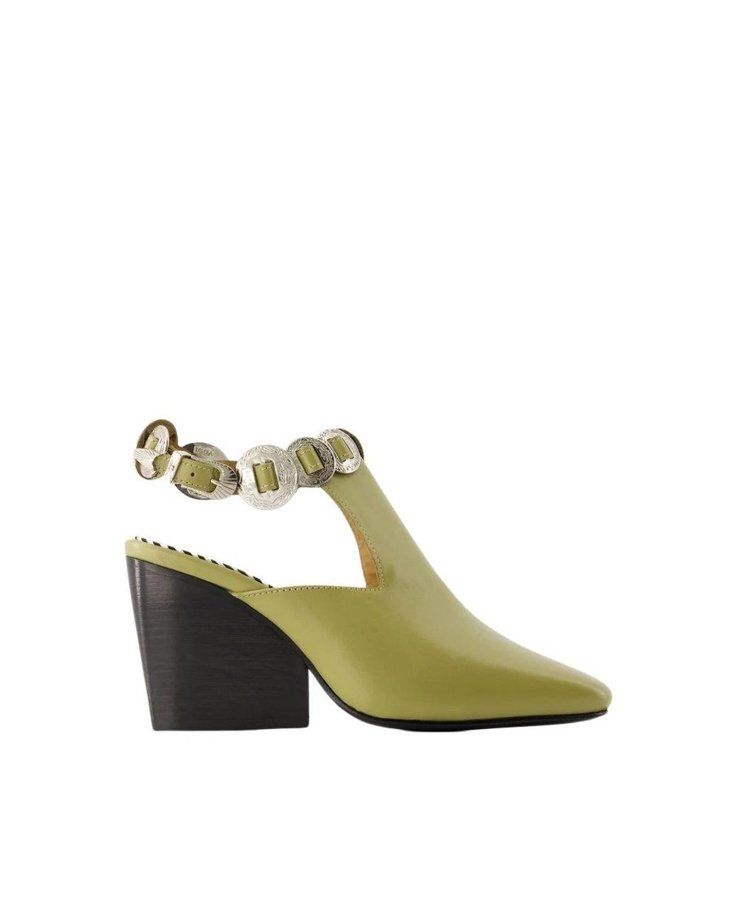 Toga Schoenen ,Leer Khaki Leren Sandalen Met Drievoudige Bandjes in het Green