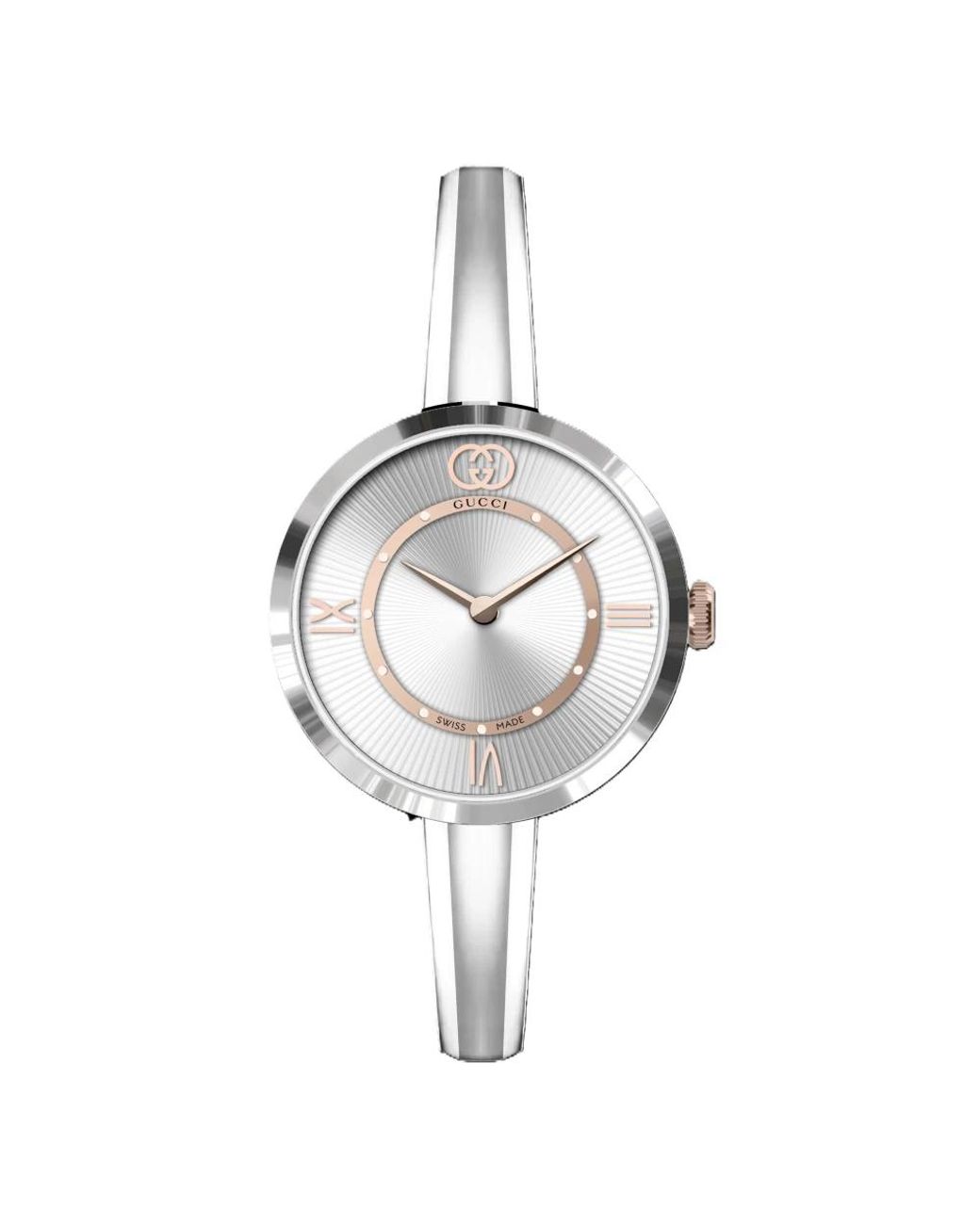 Gucci Accessoires ,Grijs ,Model 2000 Watch in het Metallic