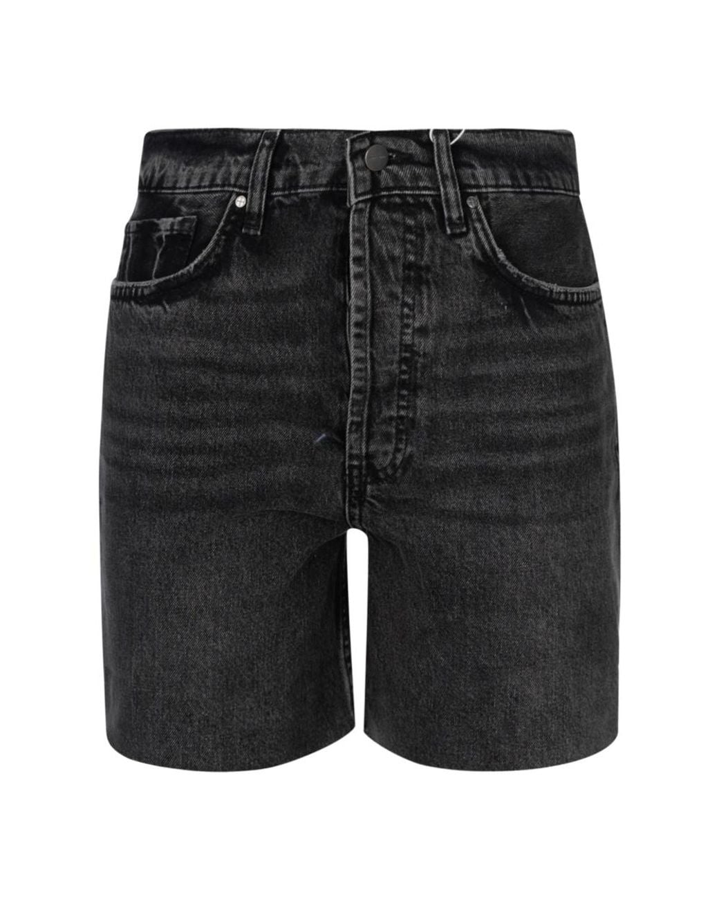 Anine Bing Black Denim Shorts